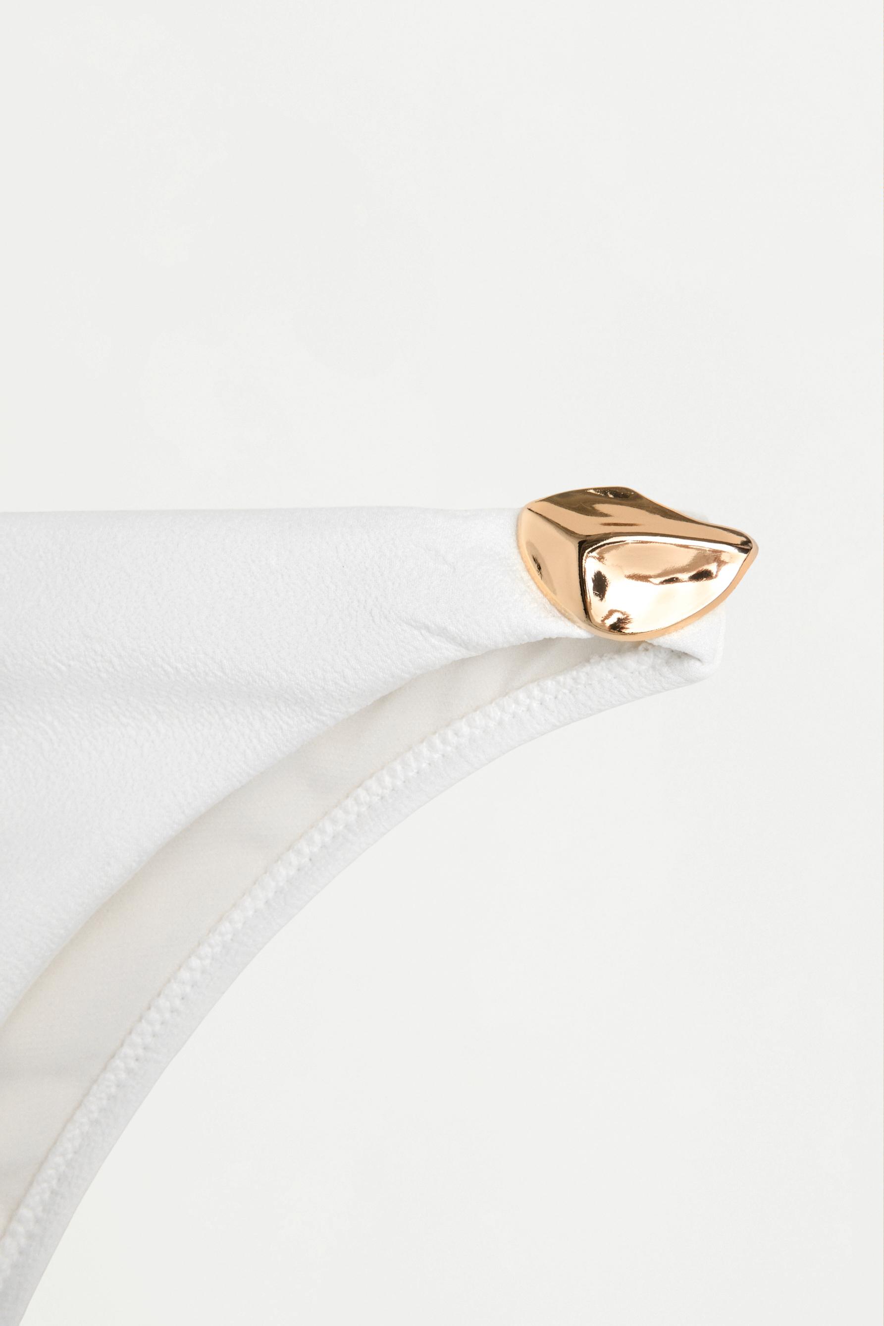 Classic bikini bottoms with hardware — WHITE
