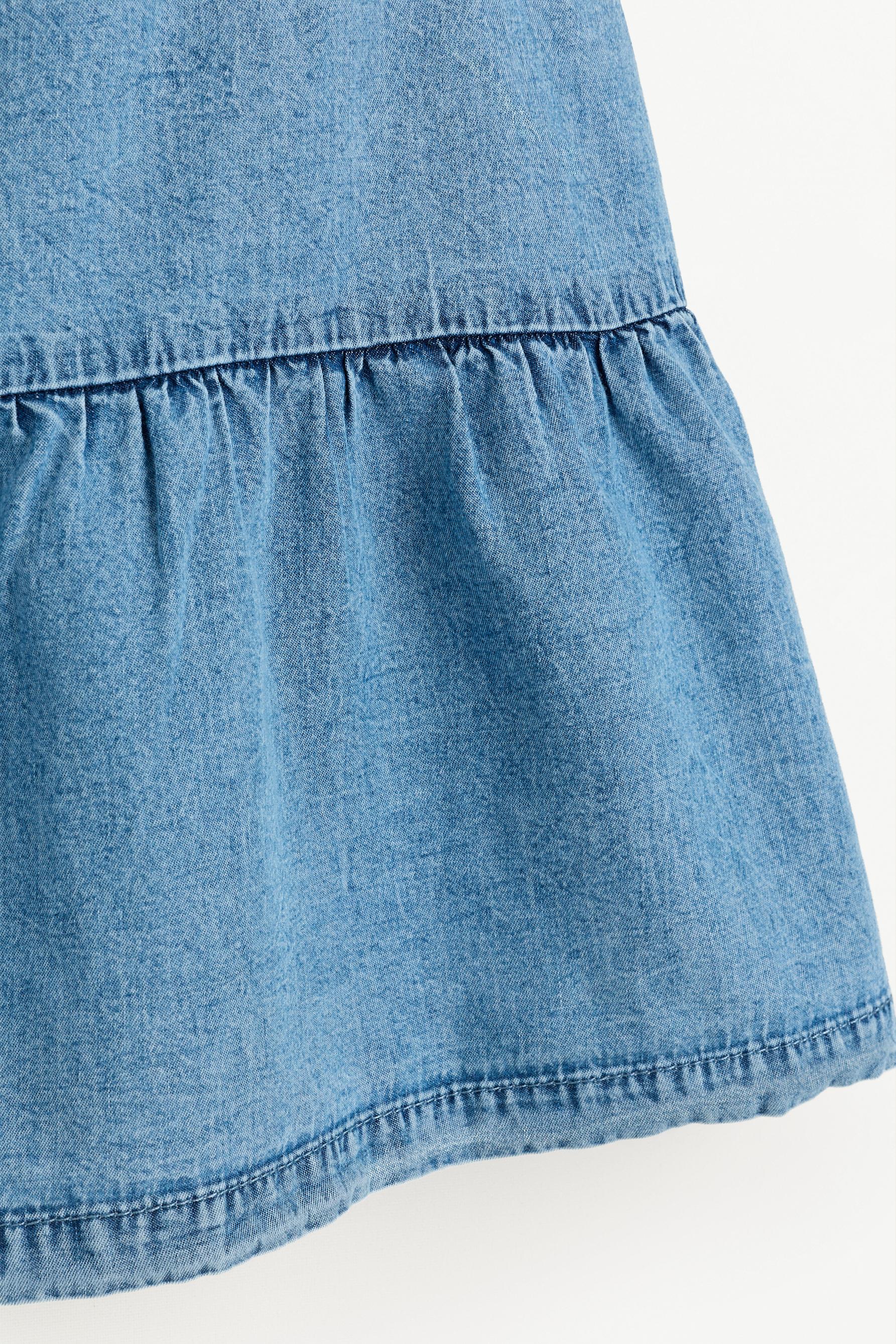 Denim tie-strap top — PALE BLUE