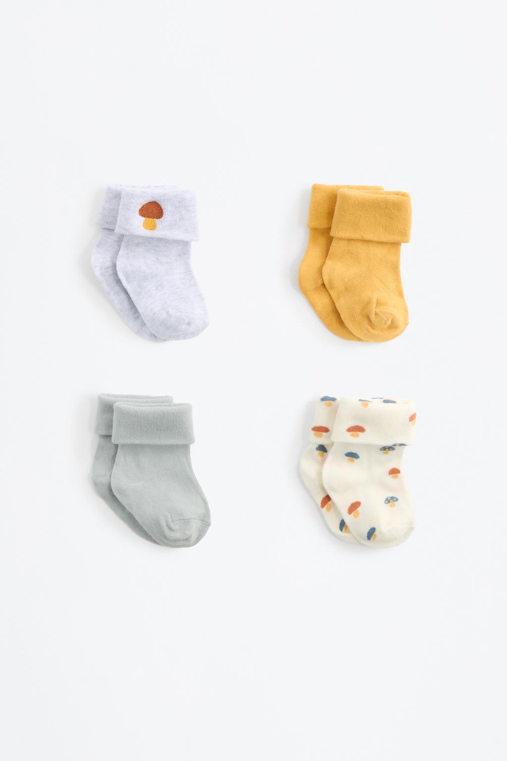 Pack 4 meias bordadas