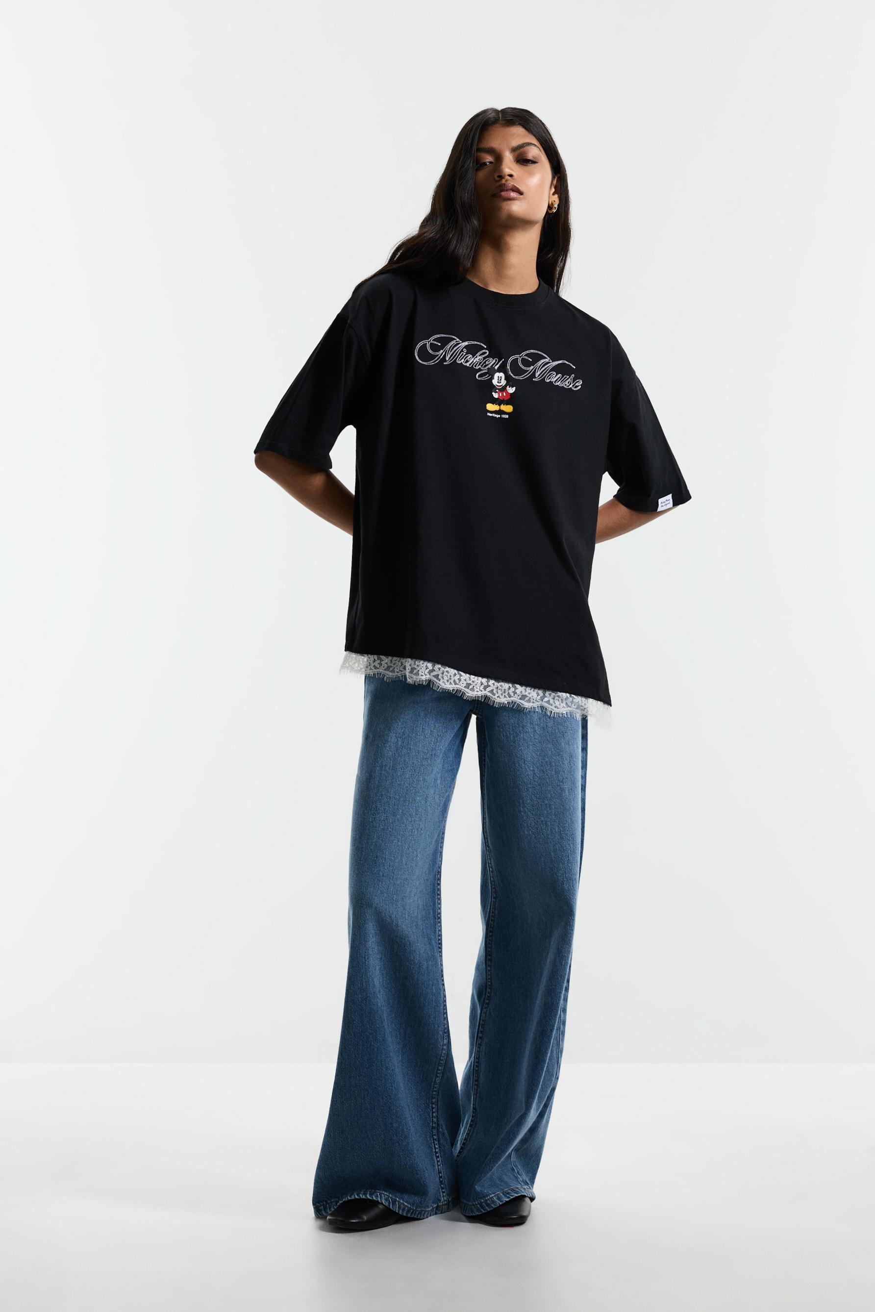 Mickey Mouse ©Disney lace T-shirt — BLACK