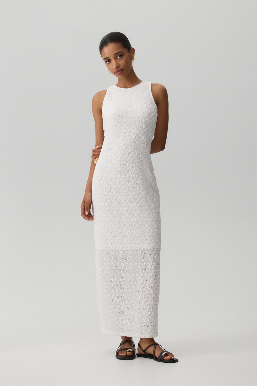 Maxi Dress Vestido Blanco Largo Bershka Midi Vestido Blanco Bershka Online  Vestidos Vestidos Largos Vestido Midi