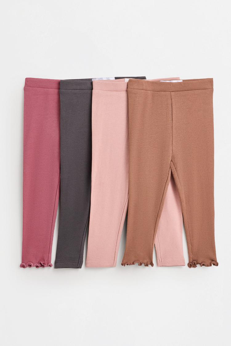 4-Pack of ribbed leggings — DUSTY PINK