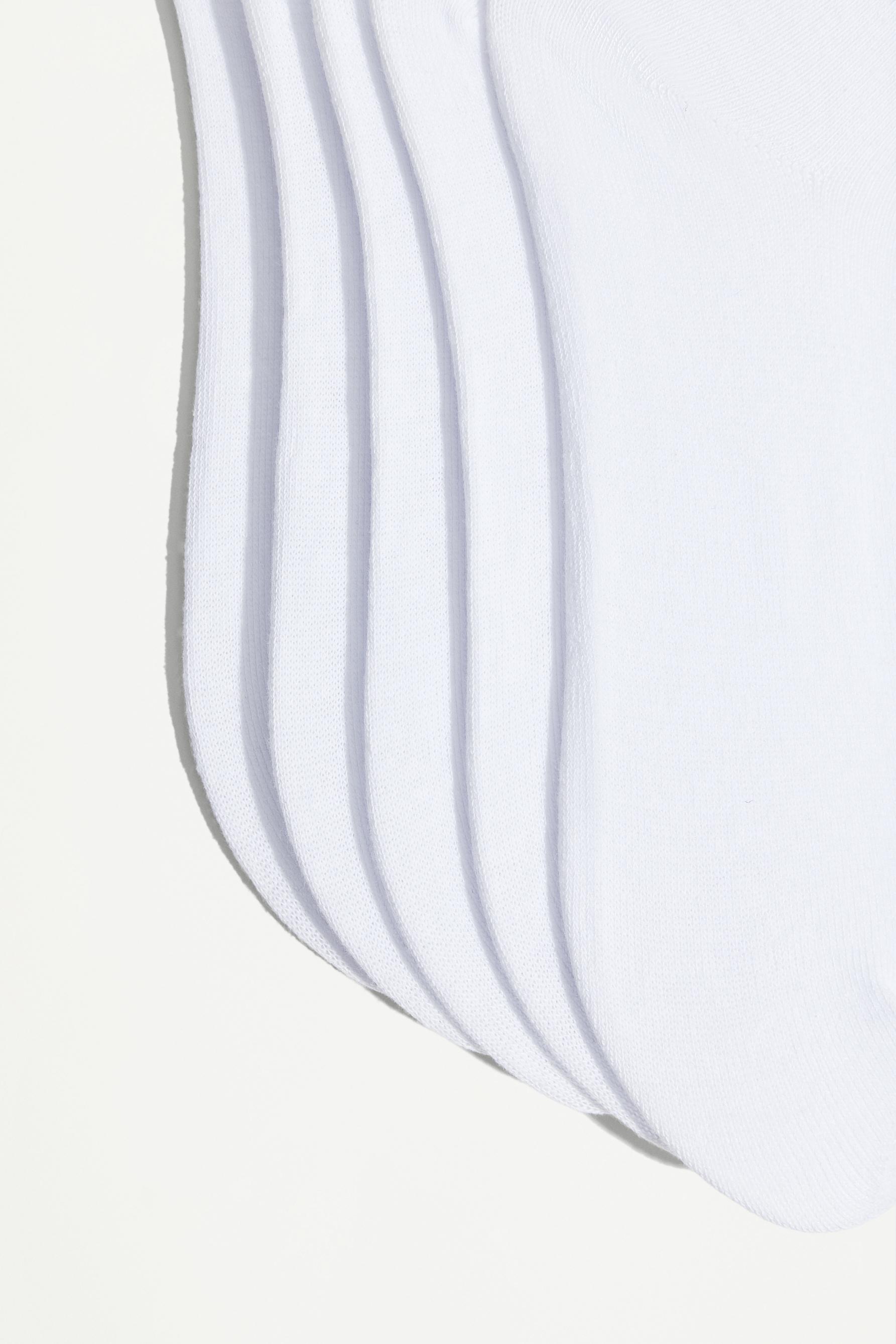 Plain ankle socks (Pack 10) — WHITE