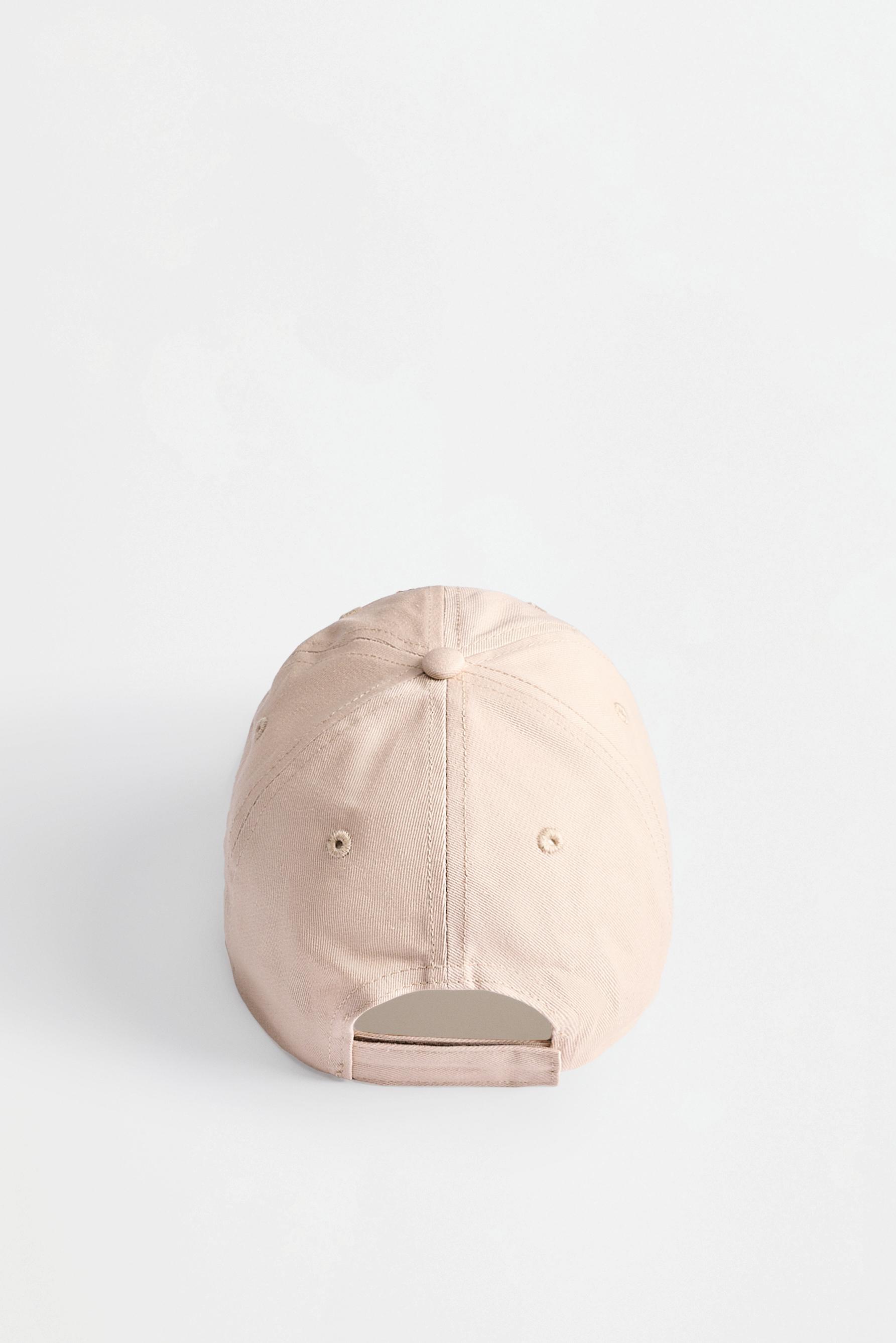 Embroidered cap — PALE ECRU