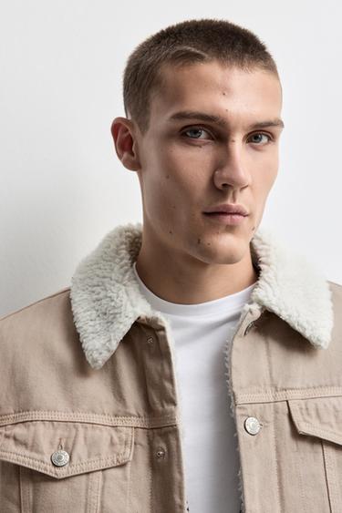 Shearling collar jacket — PALE OCHRE 5