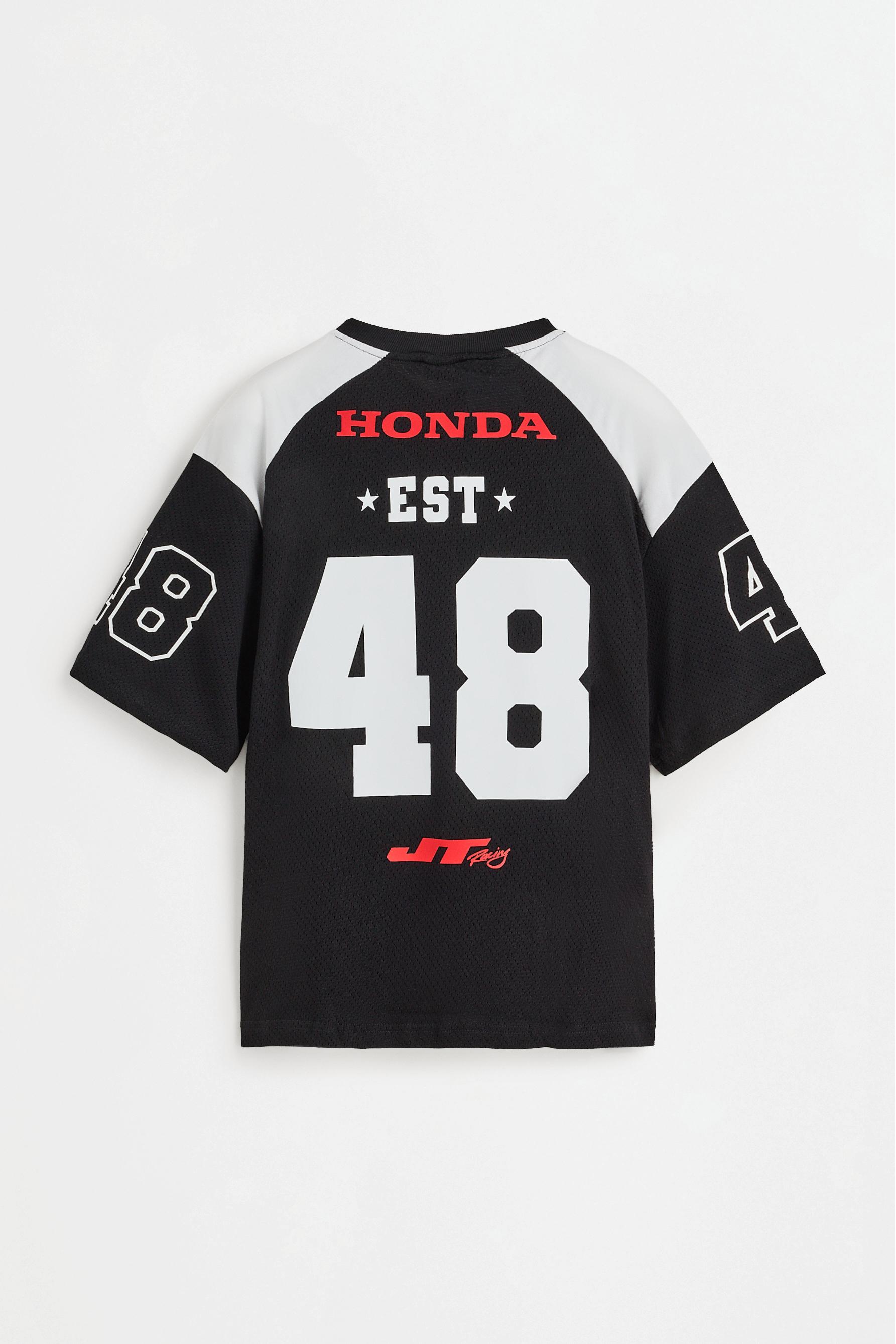 Honda printed mesh T-shirt — BLACK