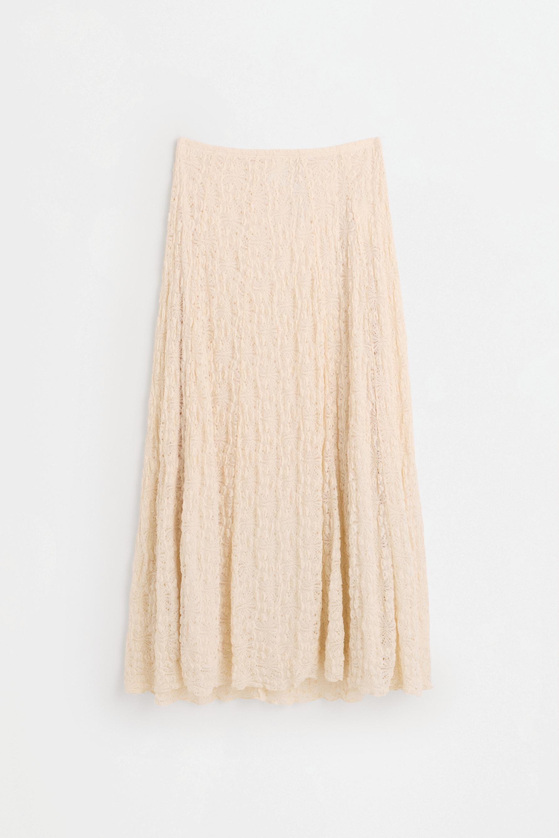 Lace midi skirt — ECRU