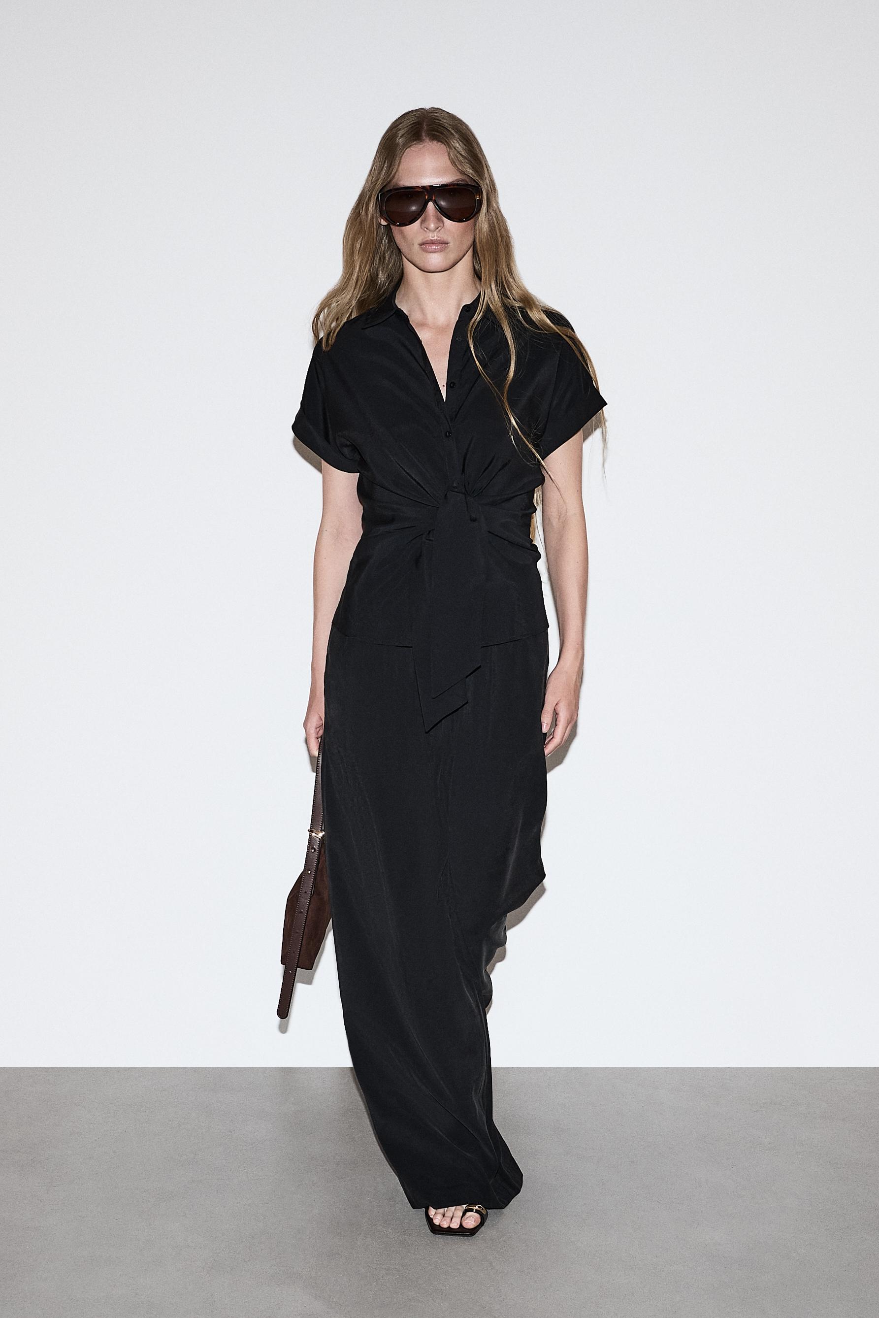 Soft-touch culottes — BLACK