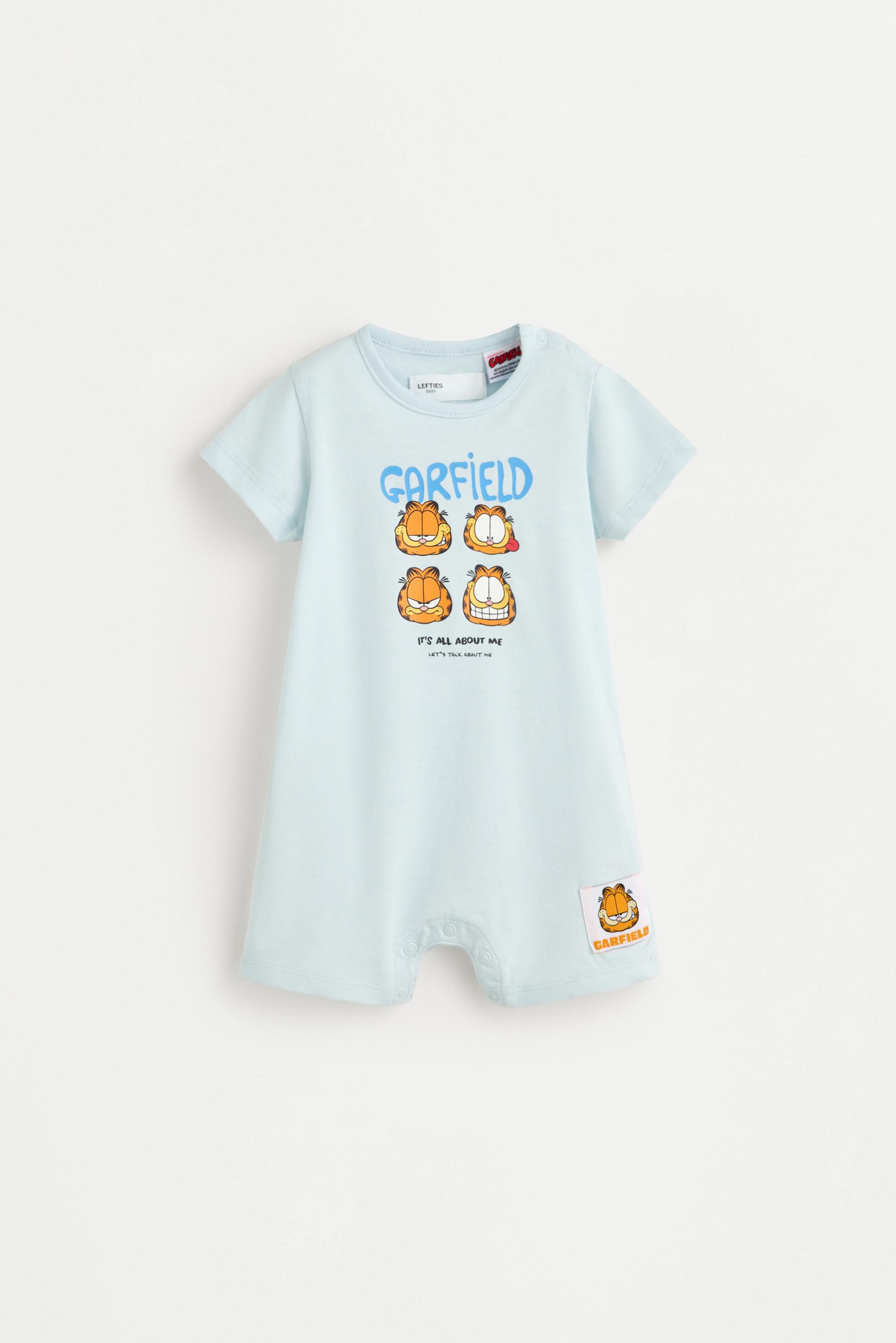 Pack of 2 short Garfield ©Nickelodeon one-piece pyjamas — PALE BLUE (alternate view)