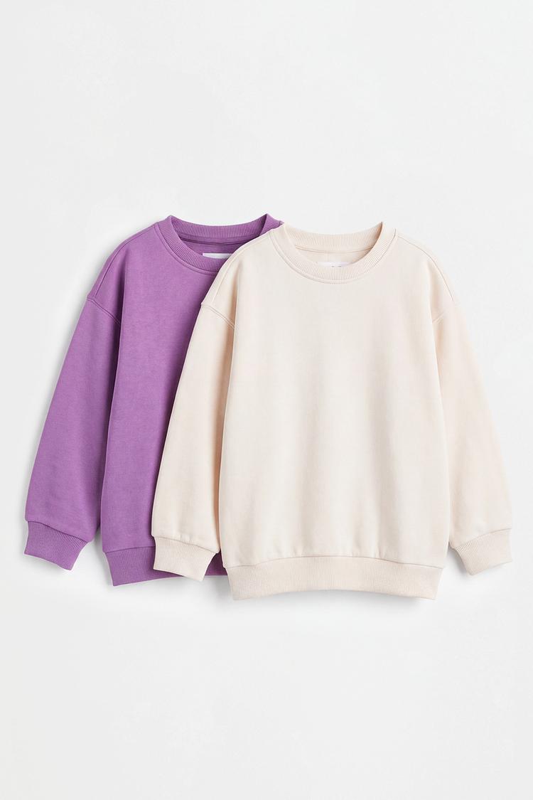 Pack of 2 plain fleece sweatshirts — MAUVE PINK