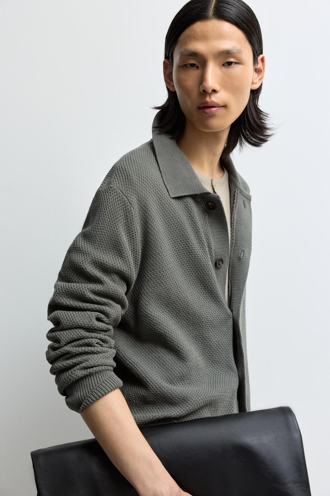 Button cardigan — DARK GREEN