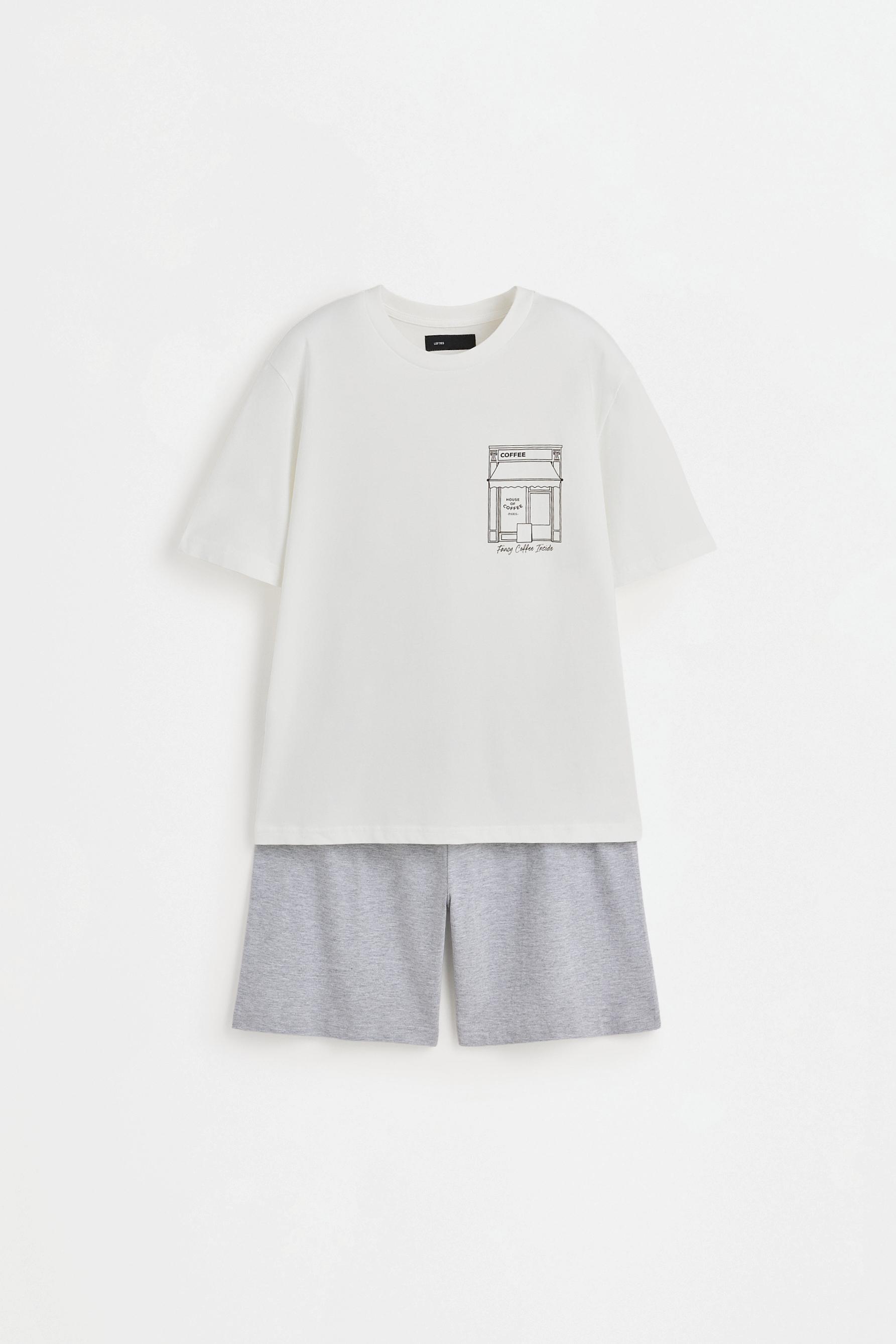 Short printed pajamas — WHITE