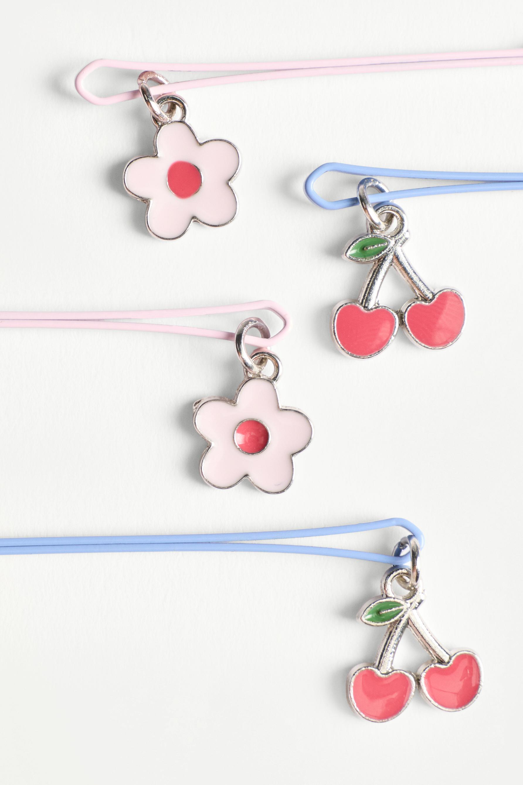 Charm hair clips (4-pack) — BLUE