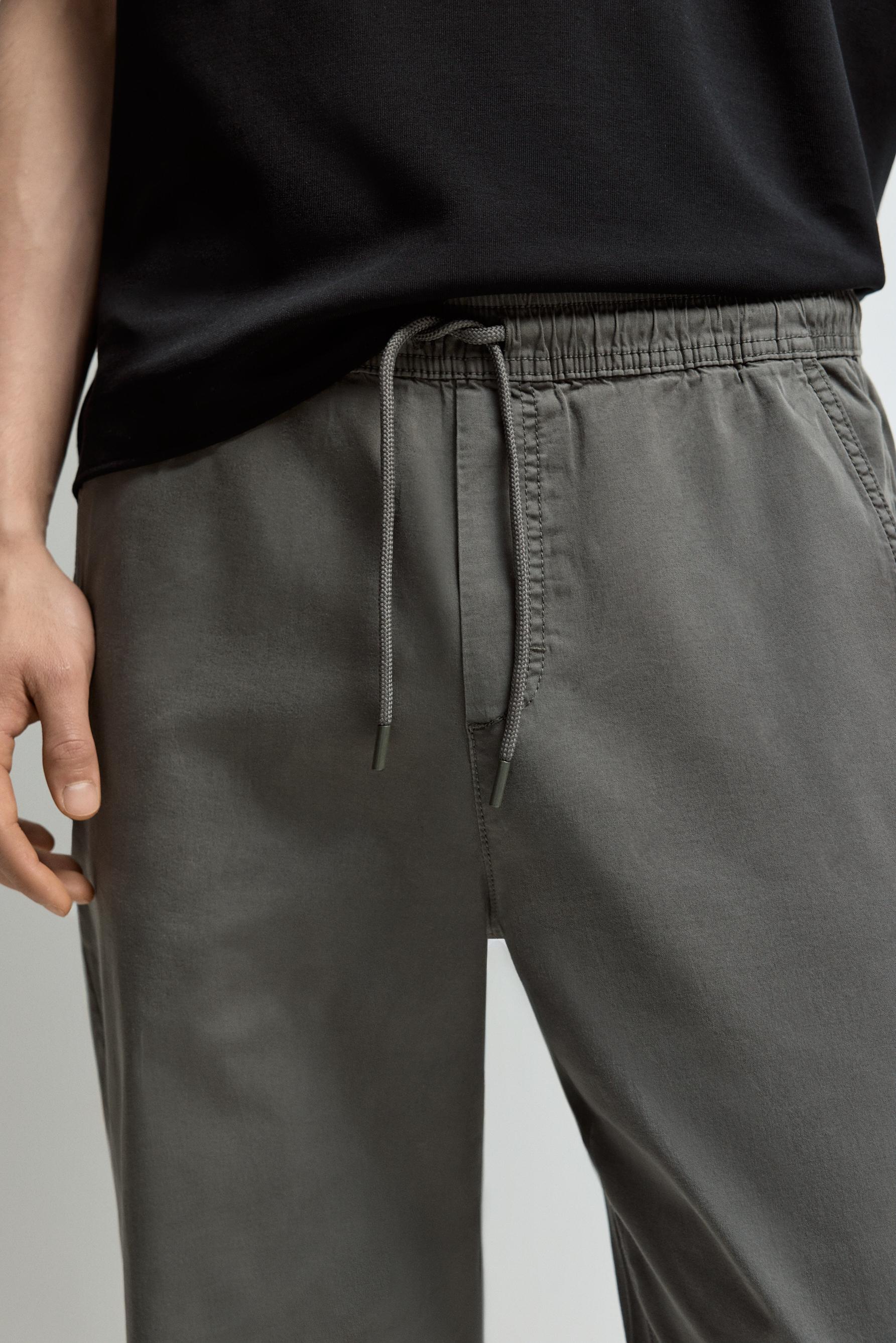 Elastic hem joggers — DARK GREEN