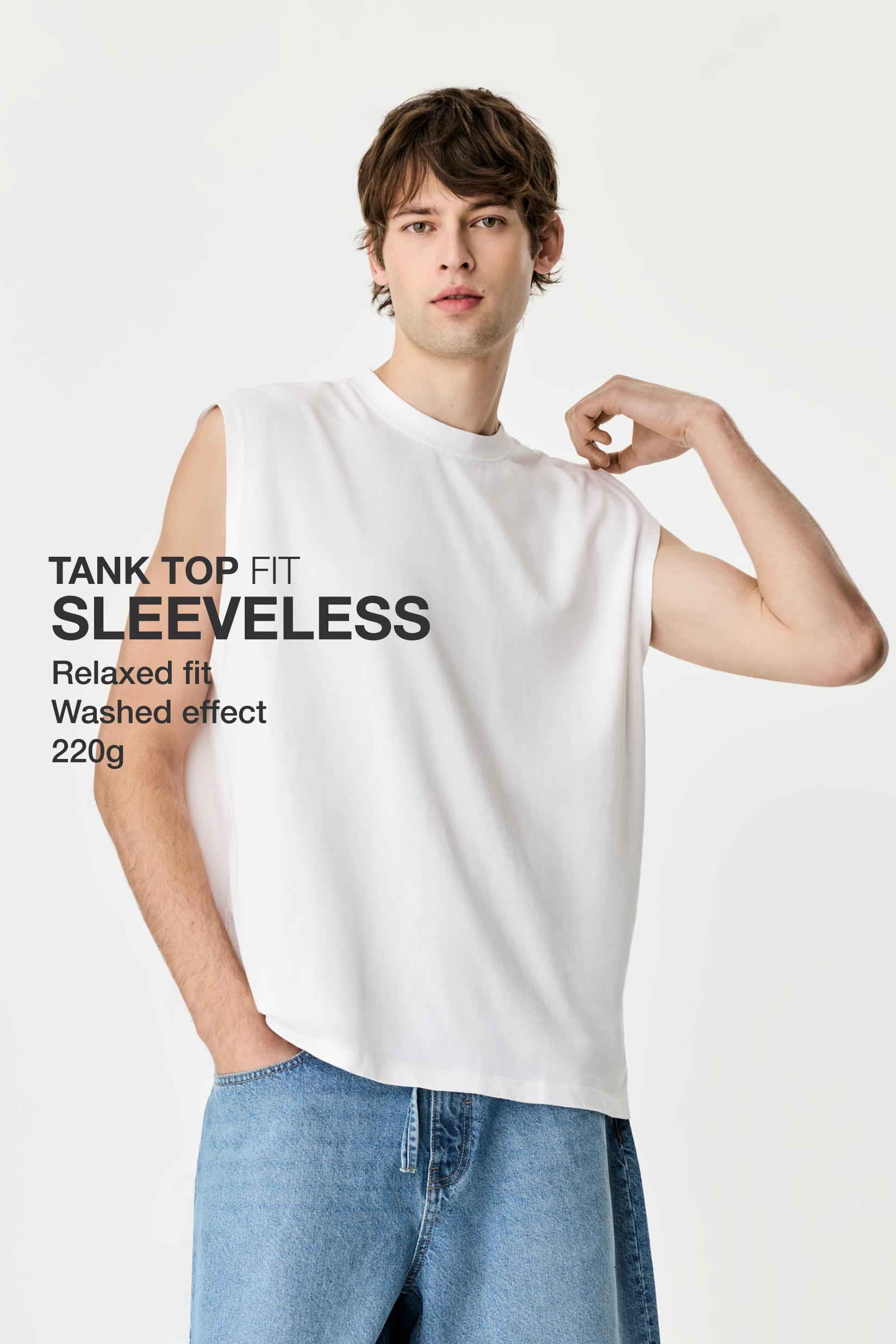 Faded-effect sleeveless T-shirt — OFF WHITE
