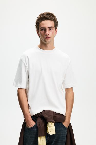 Interlock mock neck T-shirt — OFF WHITE 1