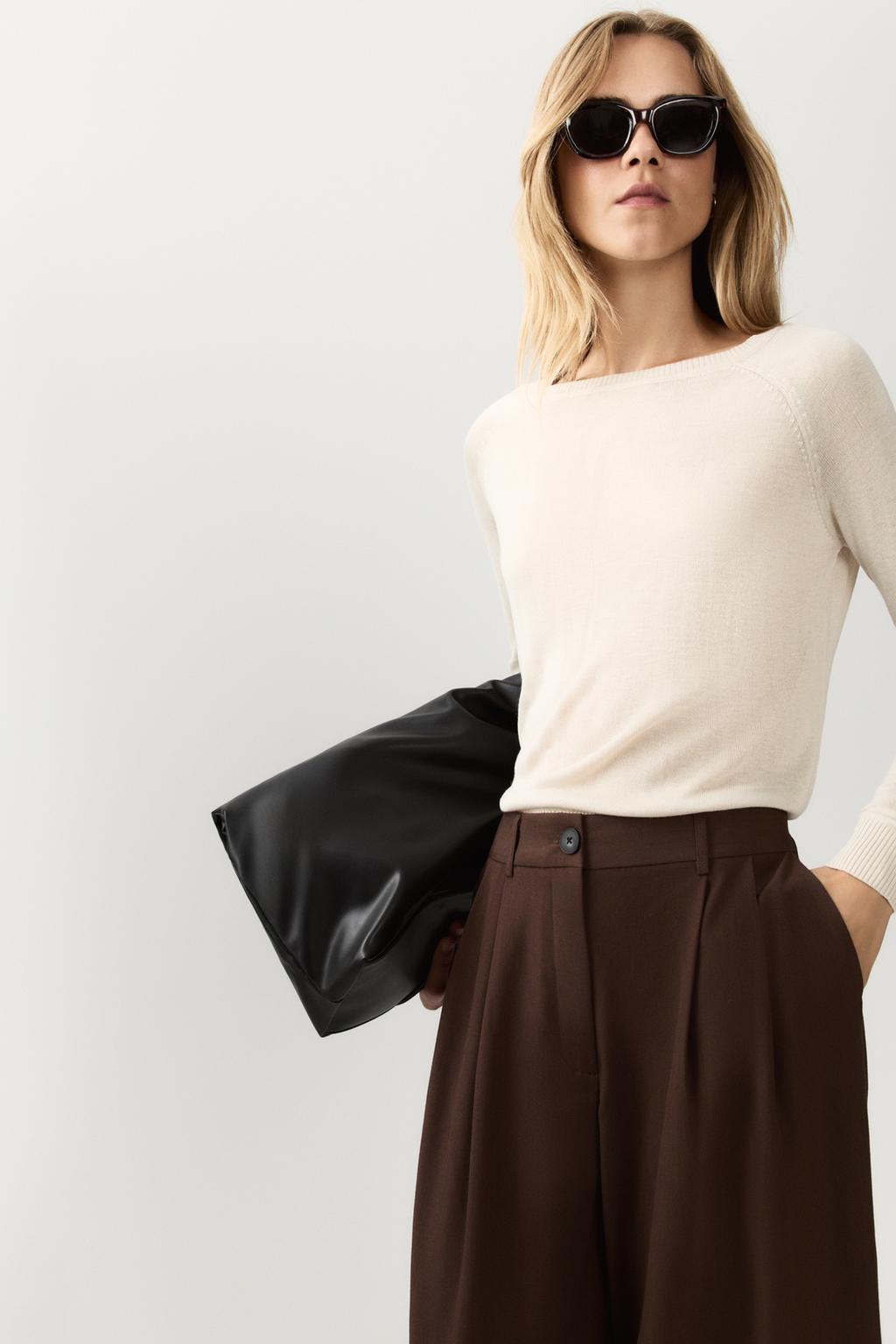 Camisola básica de malha fina