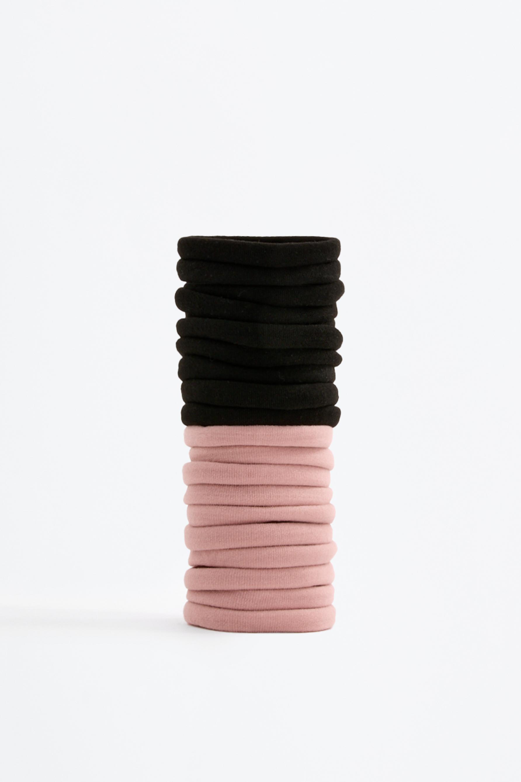 20-pack of elastic hair ties — BLACK