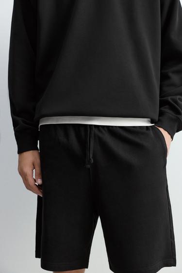 Basic tracksuit Bermuda shorts — BLACK 3