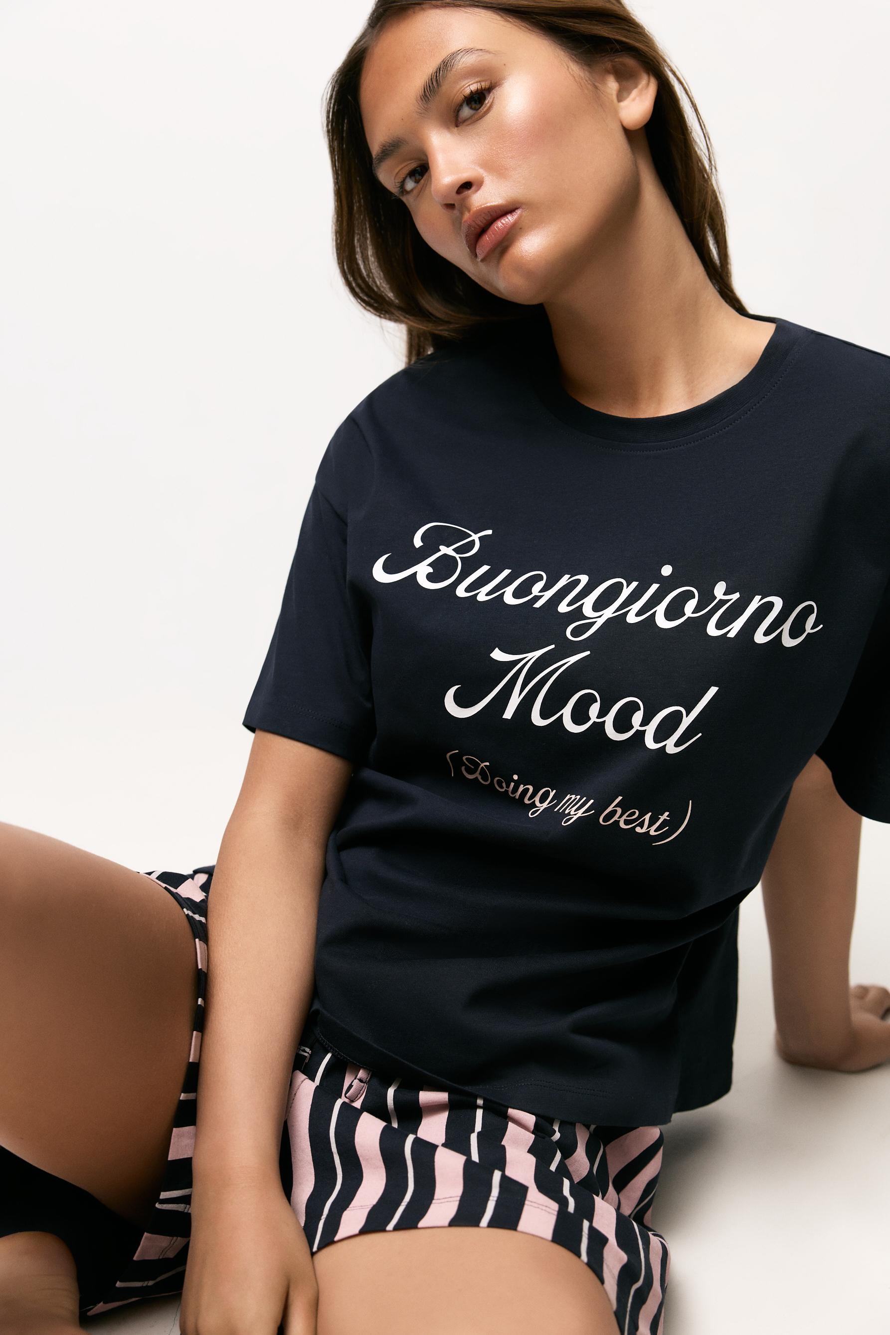 Printed short pyjamas — NAVY