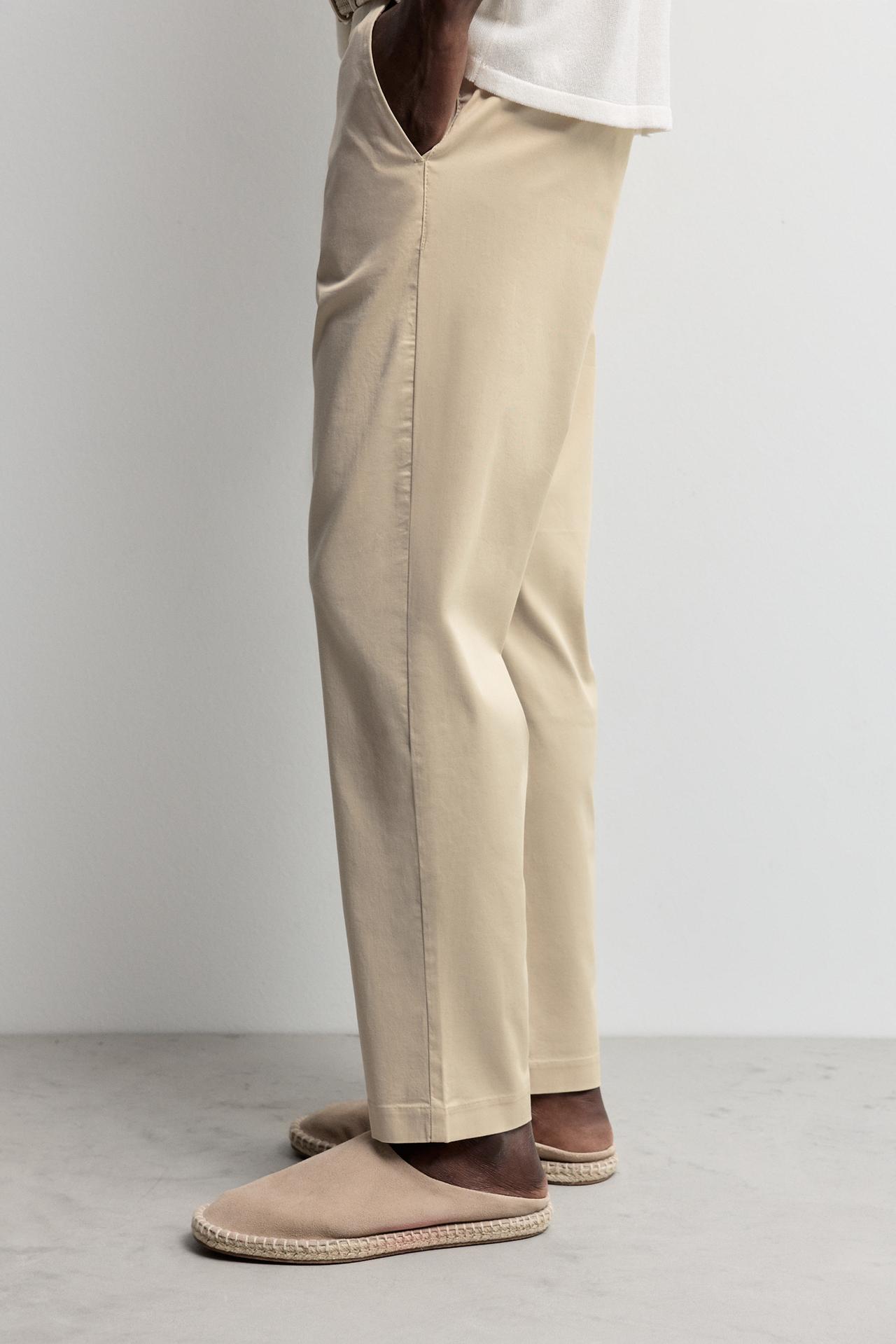 Slim fit chino trousers — BEIGE