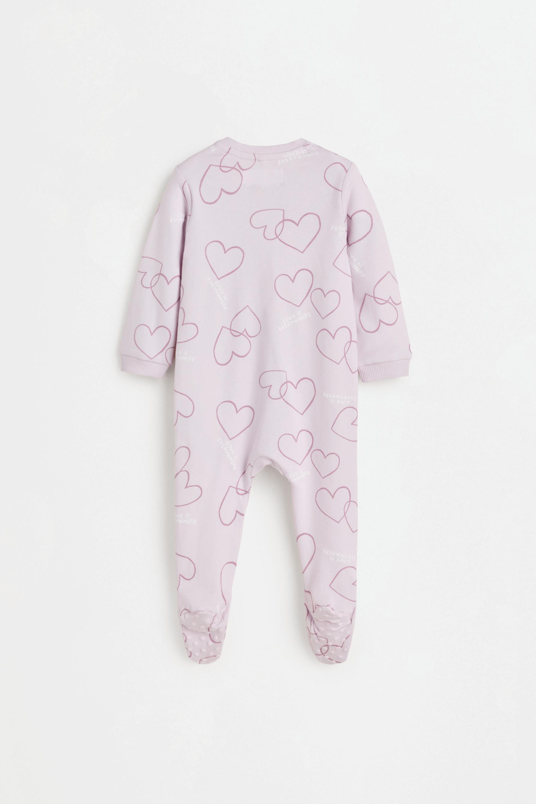 Pack of 2 all-over heart print sleepsuits — PASTEL YELLOW