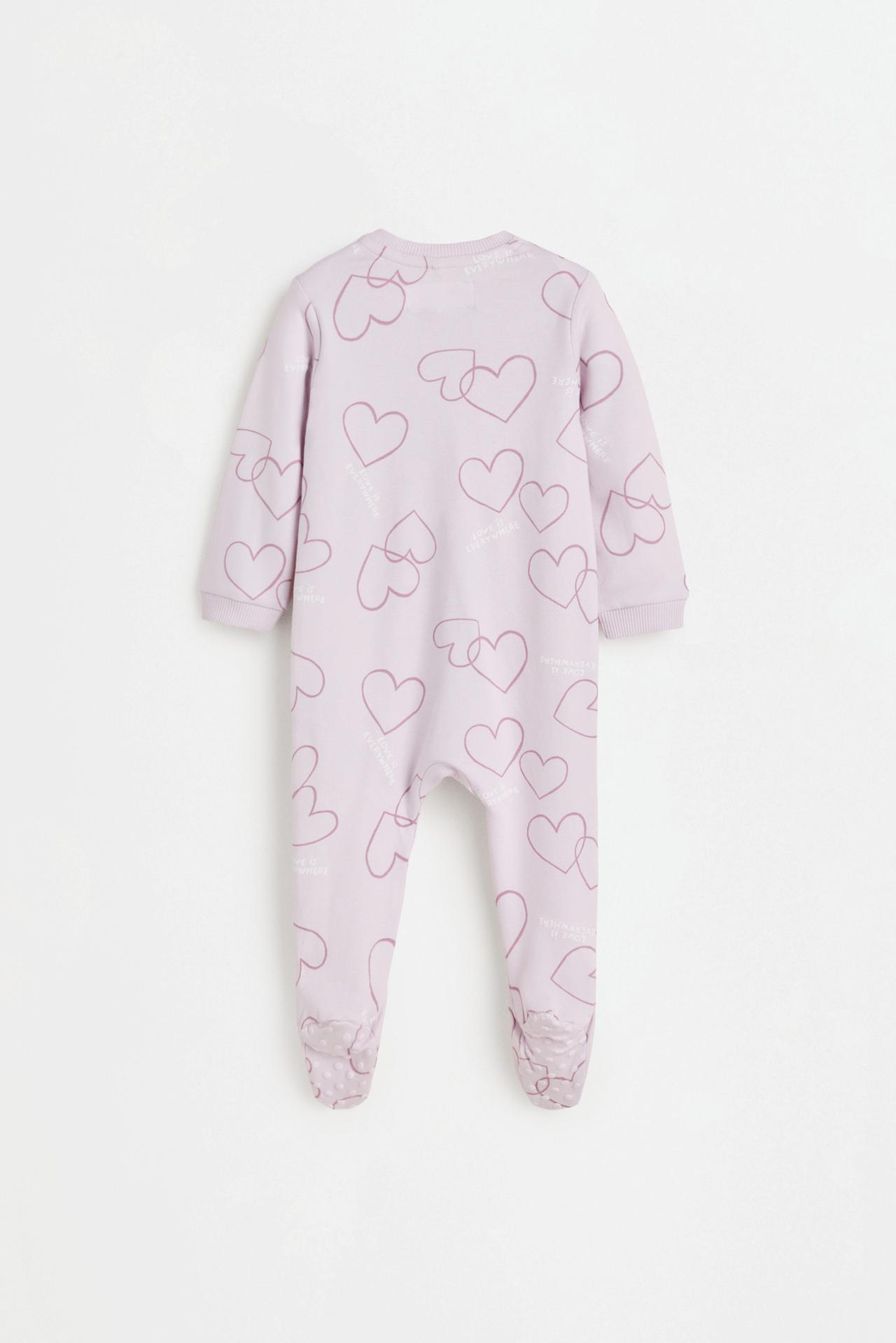 Pack of 2 all-over heart print sleepsuits — PASTEL YELLOW