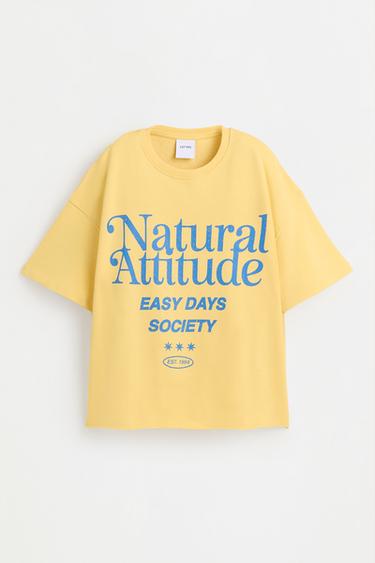 Printed short sleeve sweatshirt — PALE YELLOW 6