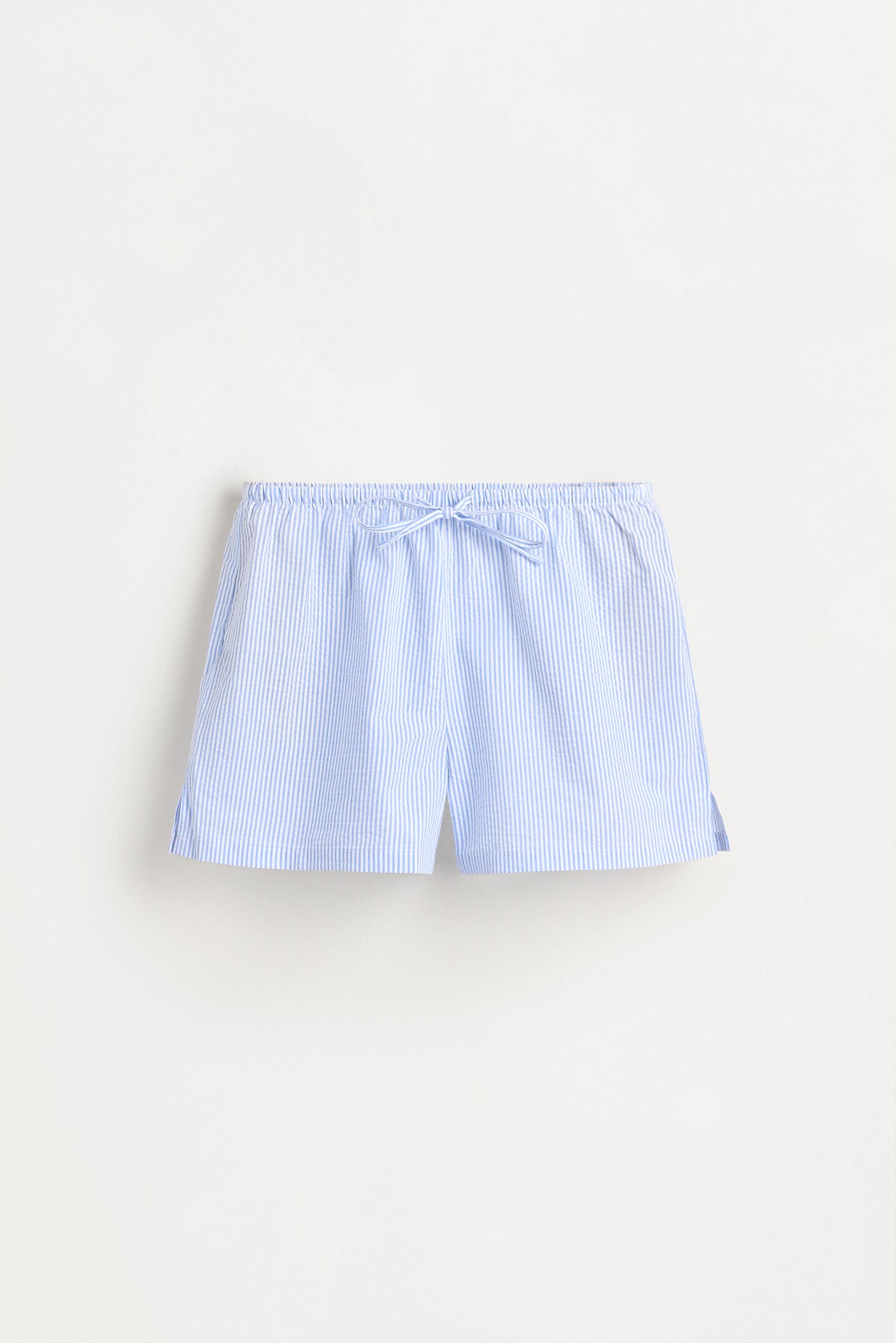 Striped pyjama shorts — NAVY