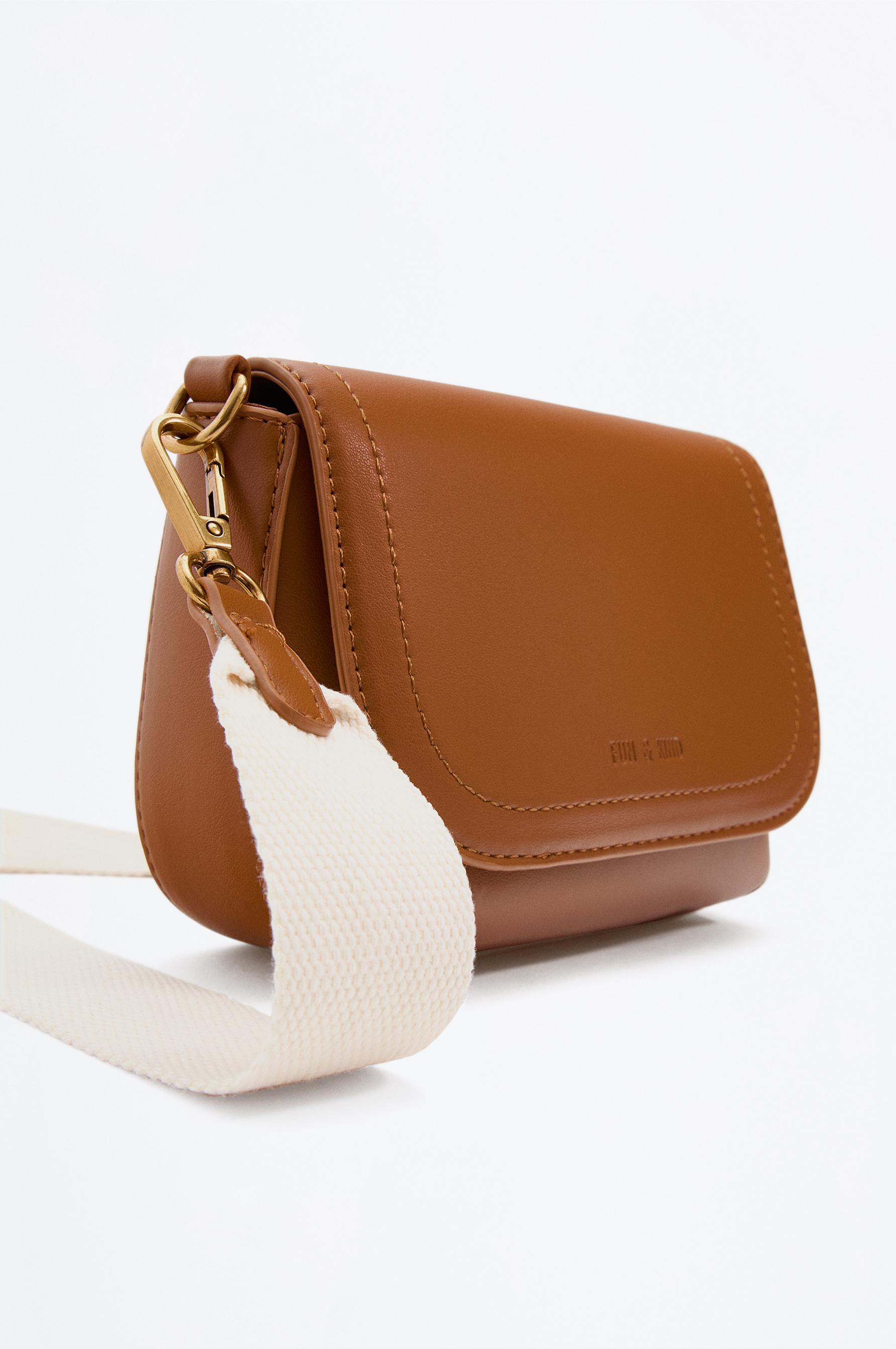 Flap crossbody bag — BROWN
