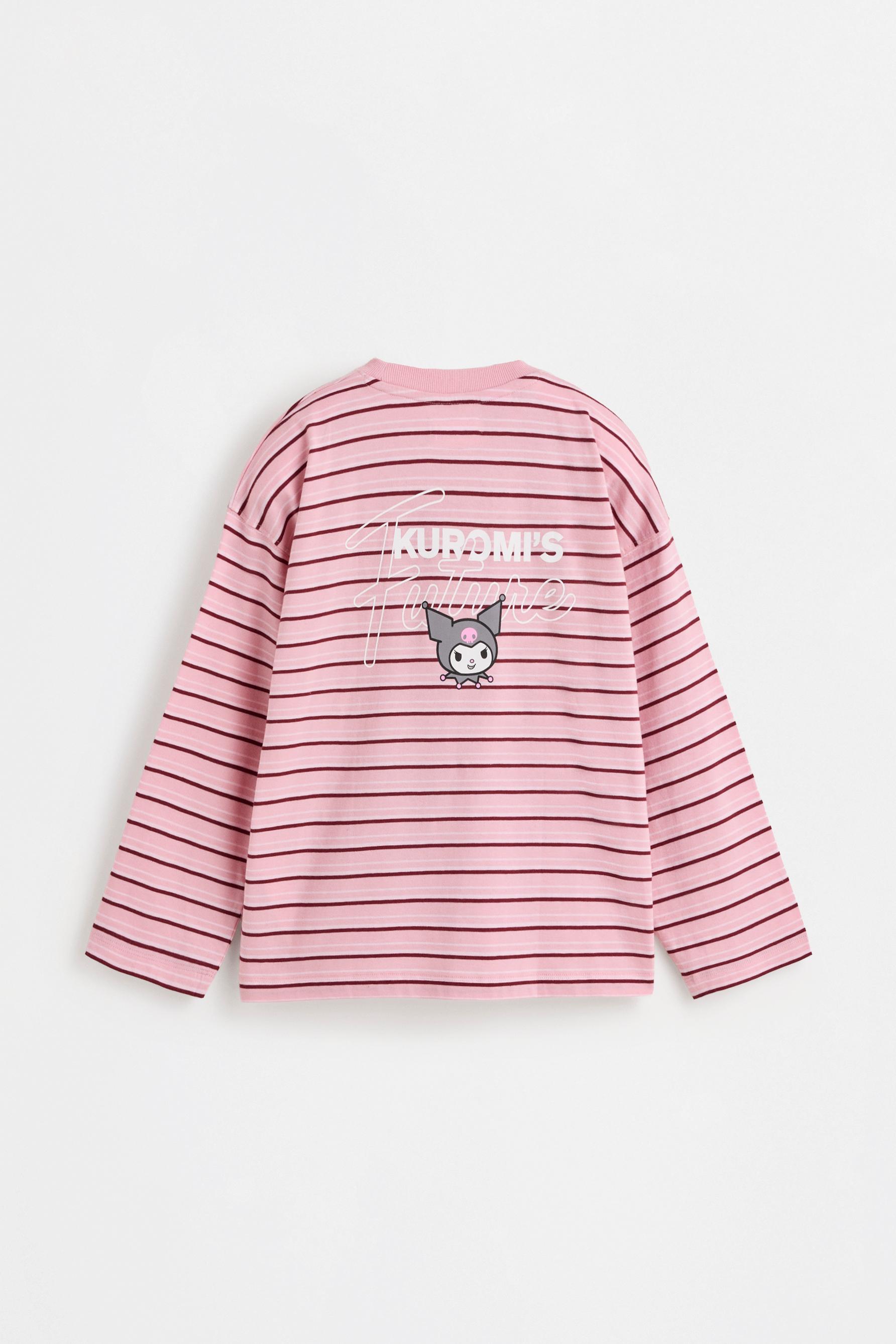 Kuromi ©SANRIO striped T-shirt — PINK