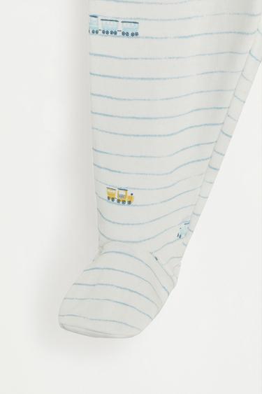 Interlock bodysuit, footed leggings and beanie set — ECRU 8