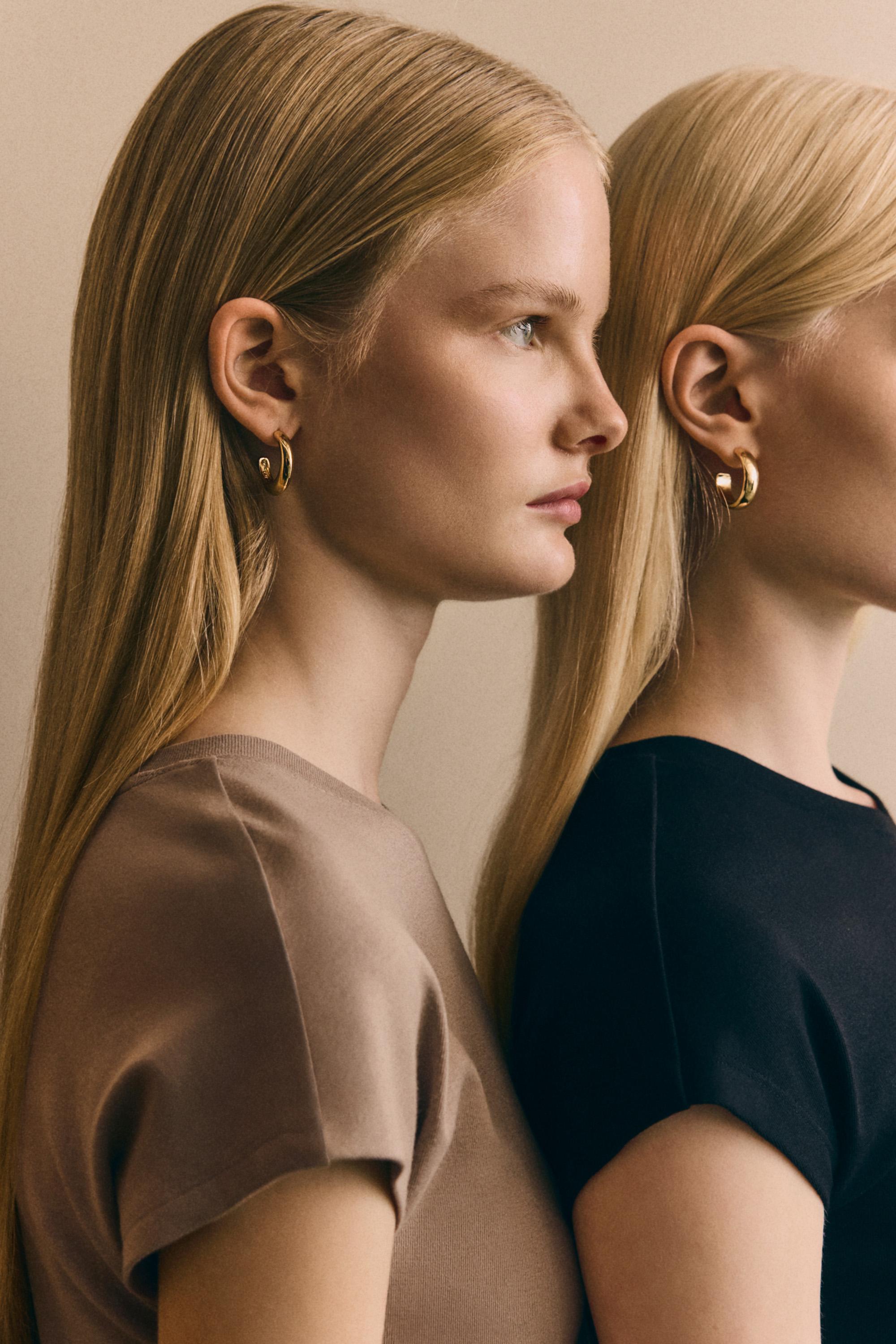 3-pack of assorted hoop earrings — GOLD