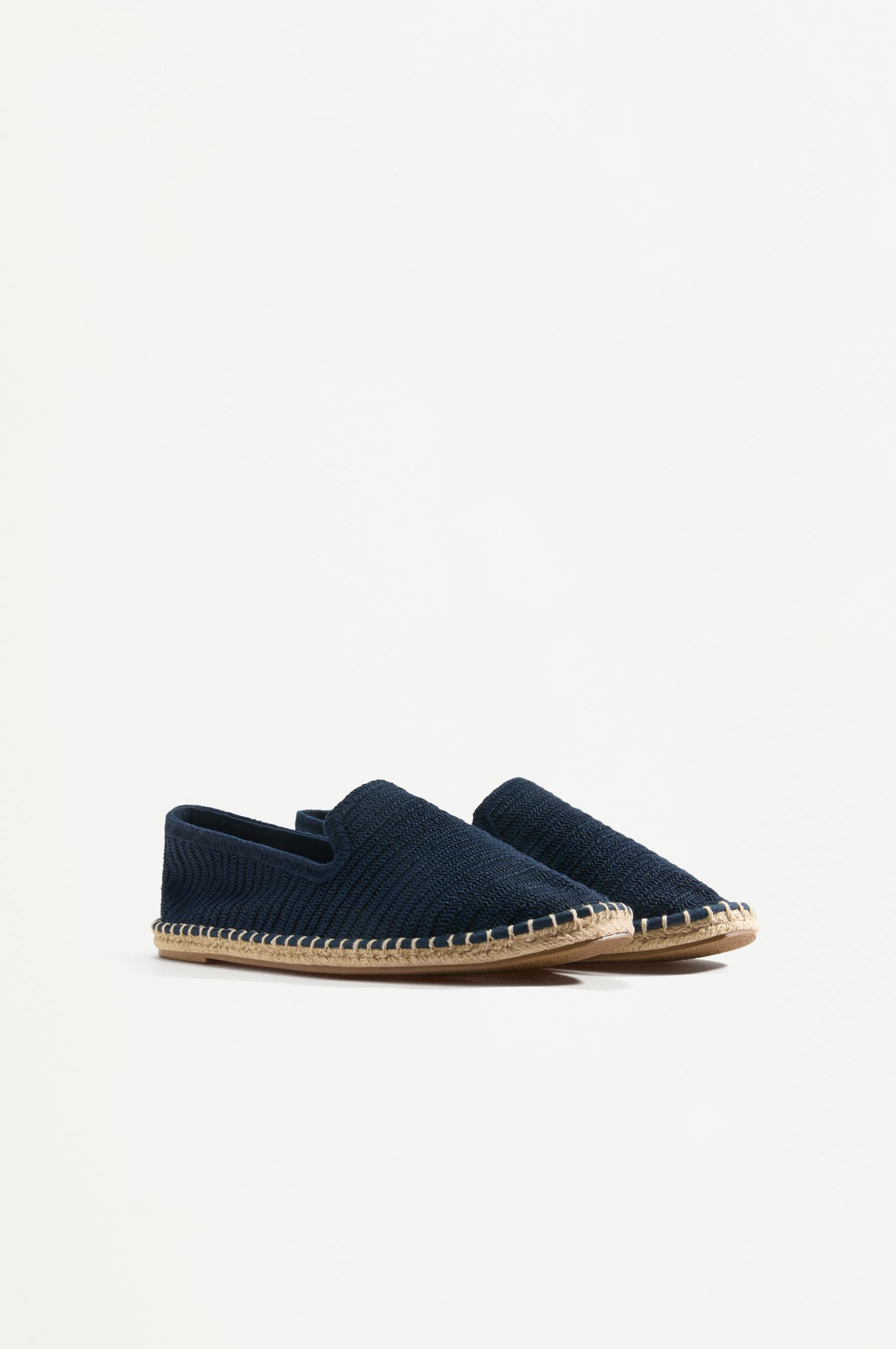 Crochet jute effect espadrilles — NAVY BLUE