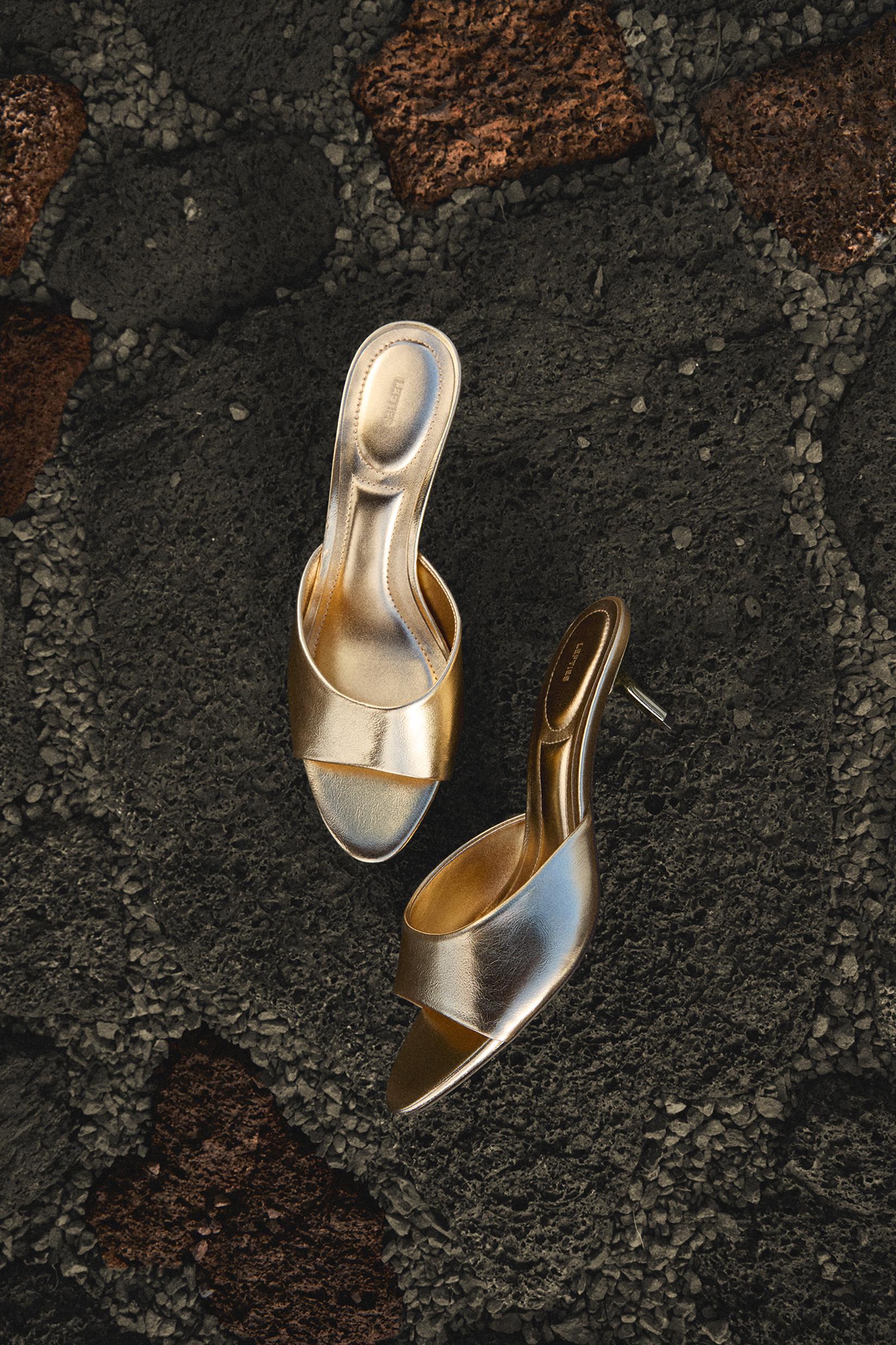 Lefties Lefties Altın Rengi Arkası açık topuklu sandalet Lefties'te! Altın Rengi - 6. görsel