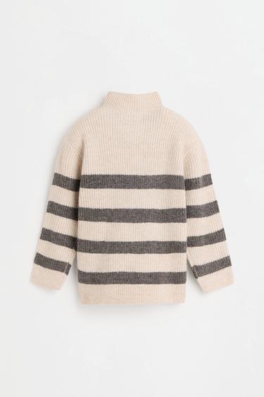 Striped zipper sweater — MINK 3