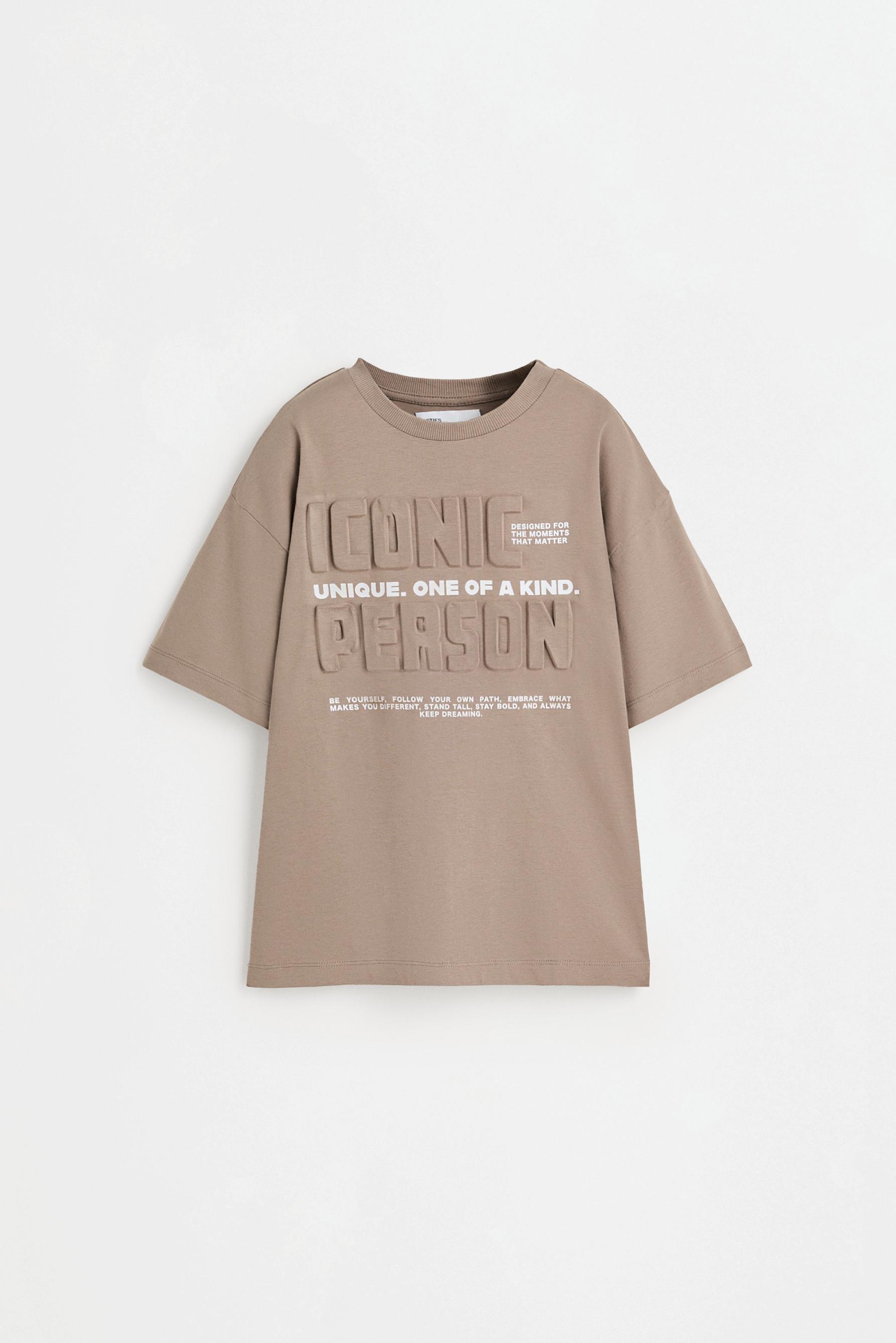 Raised print T-shirt — MINK