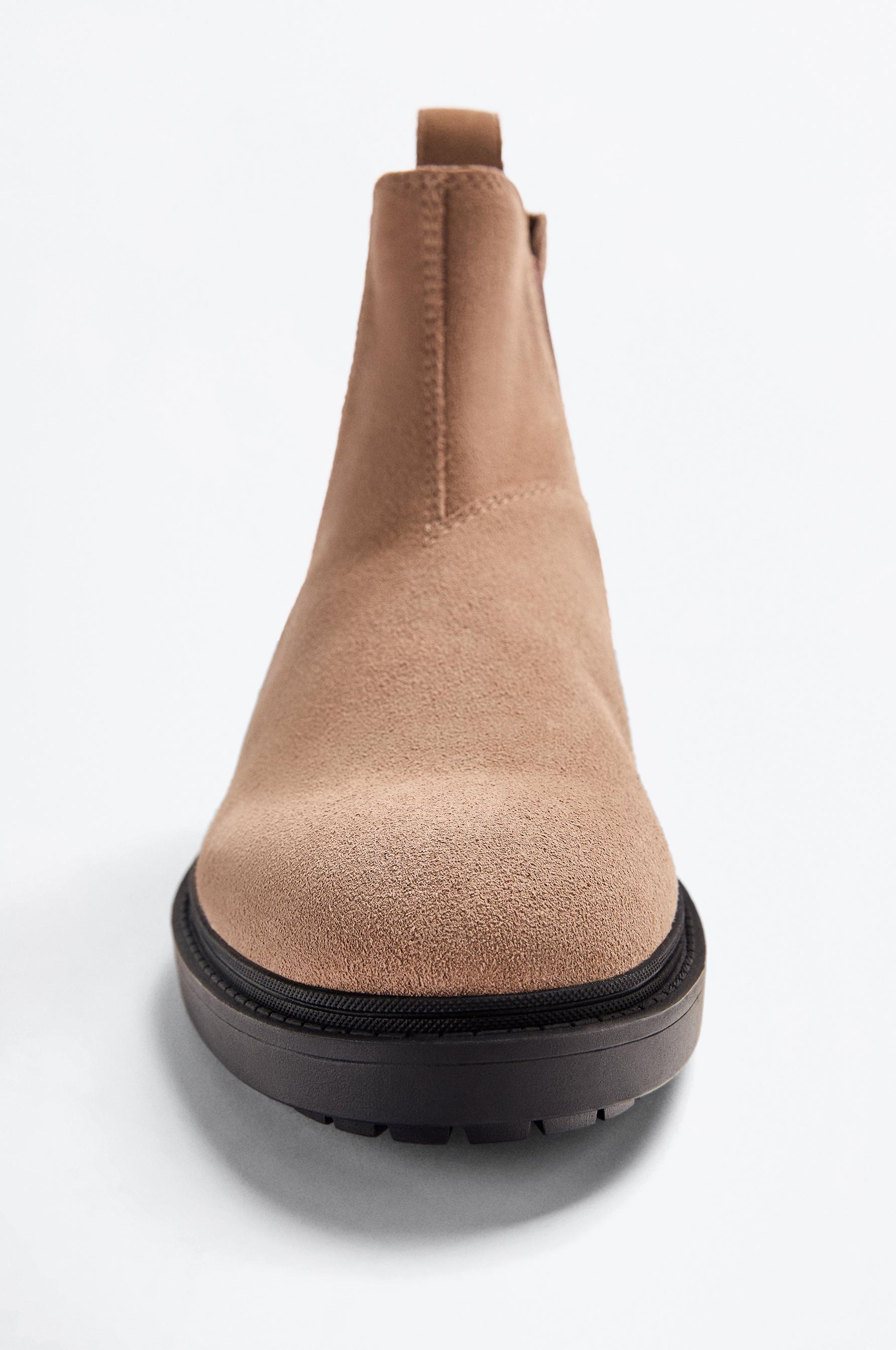 Leather Chelsea ankle boots — BEIGE