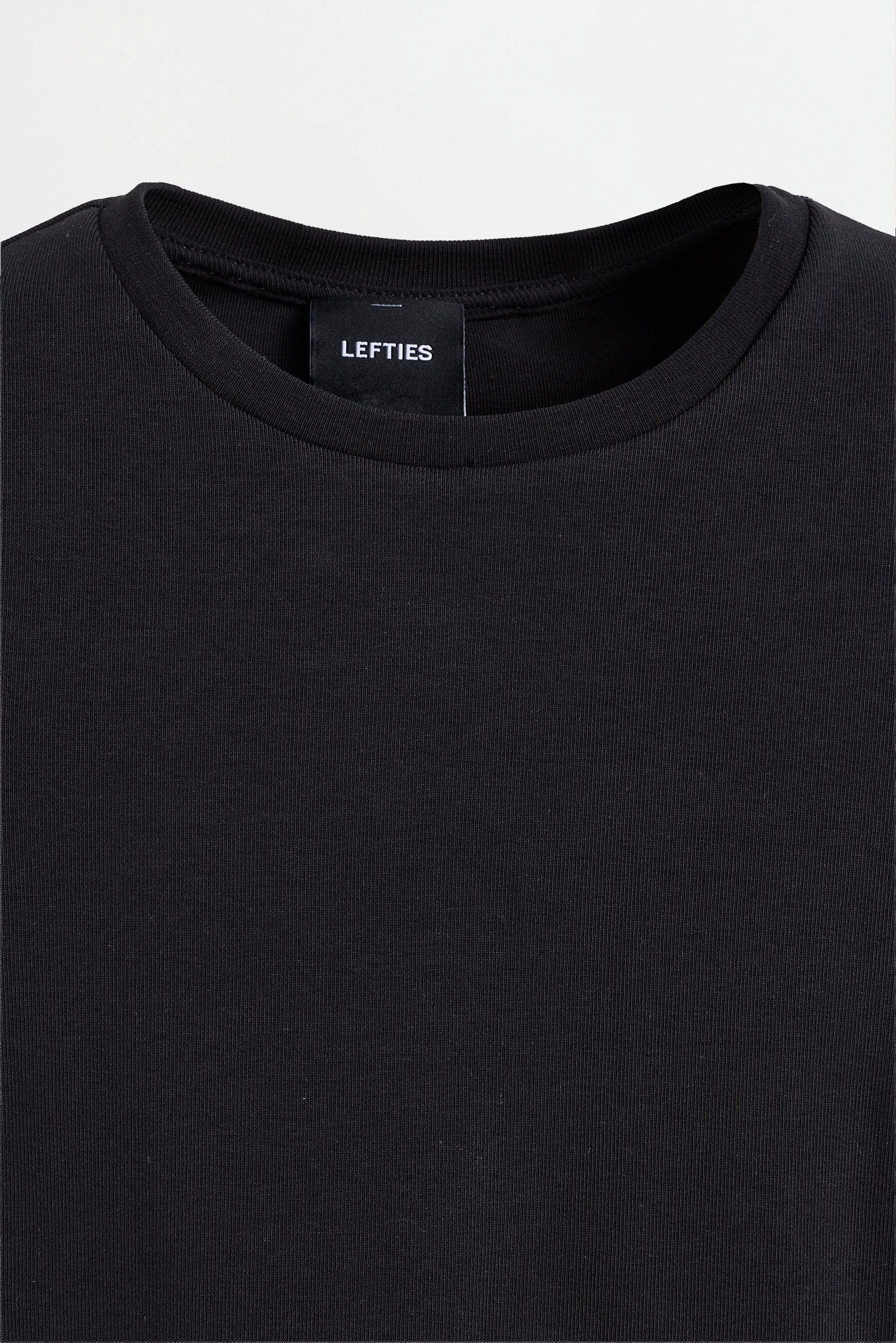 Ribbed T-shirt — BLACK