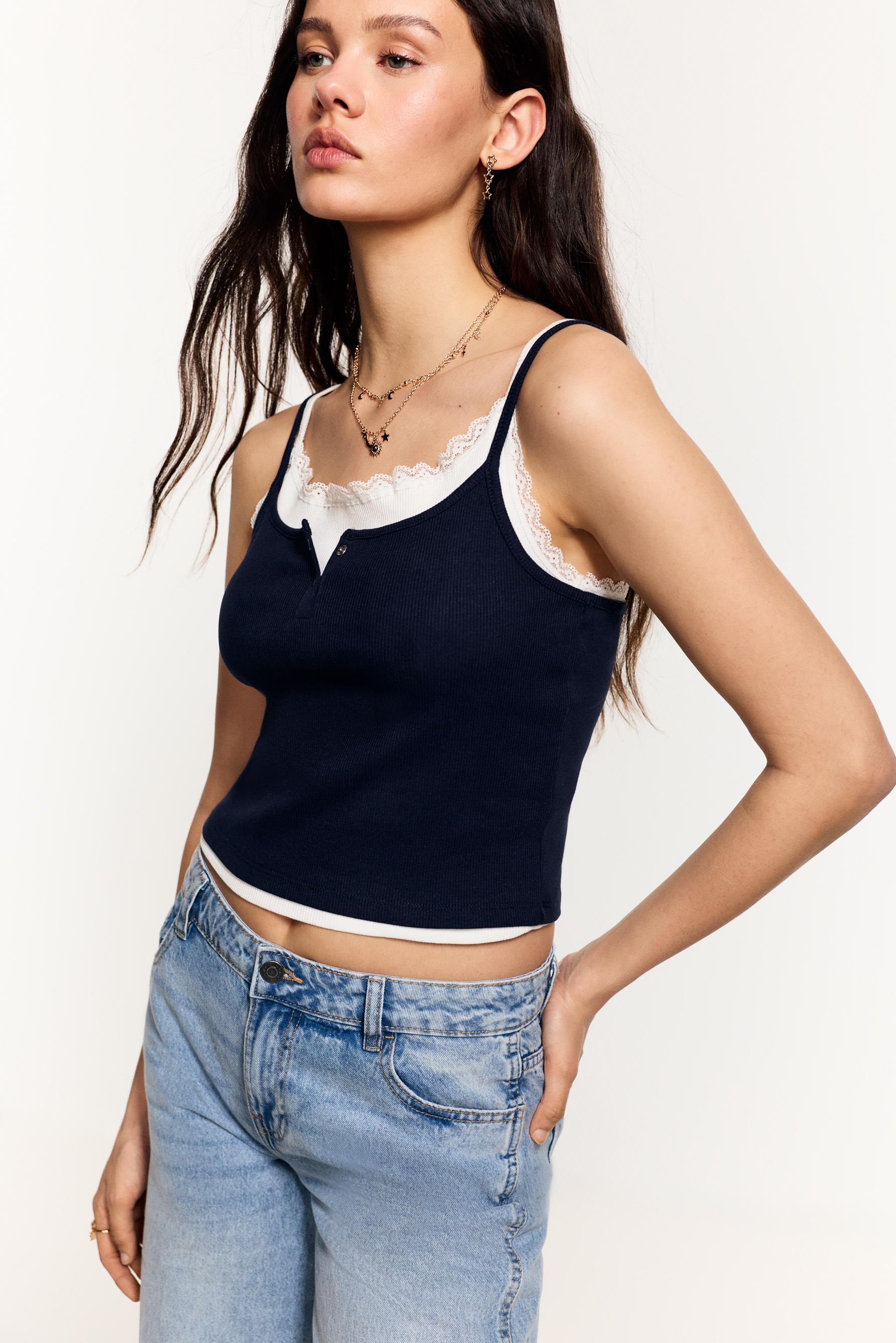 Camiseta doble tirante rib