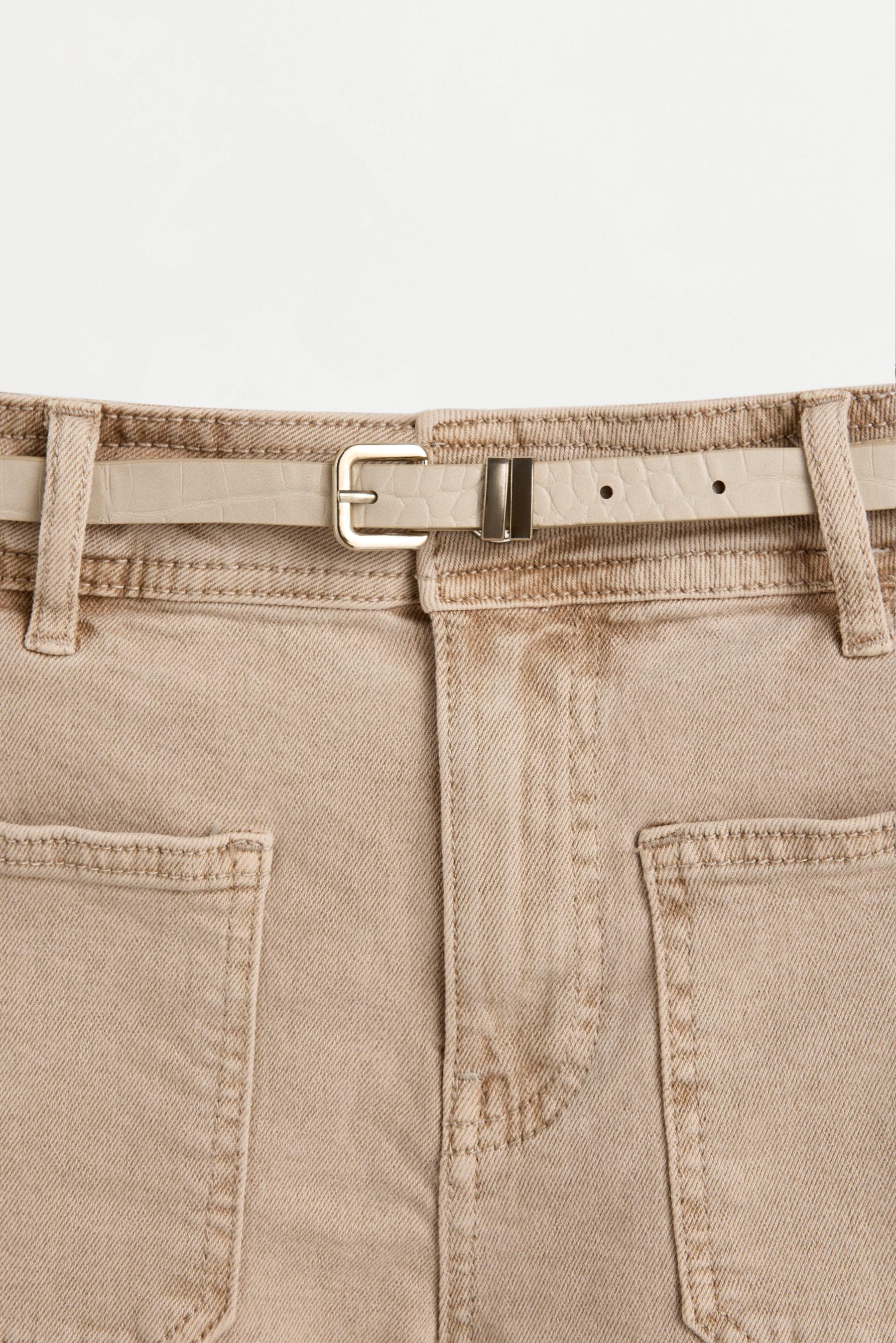 Bermuda shorts with belt — SAND