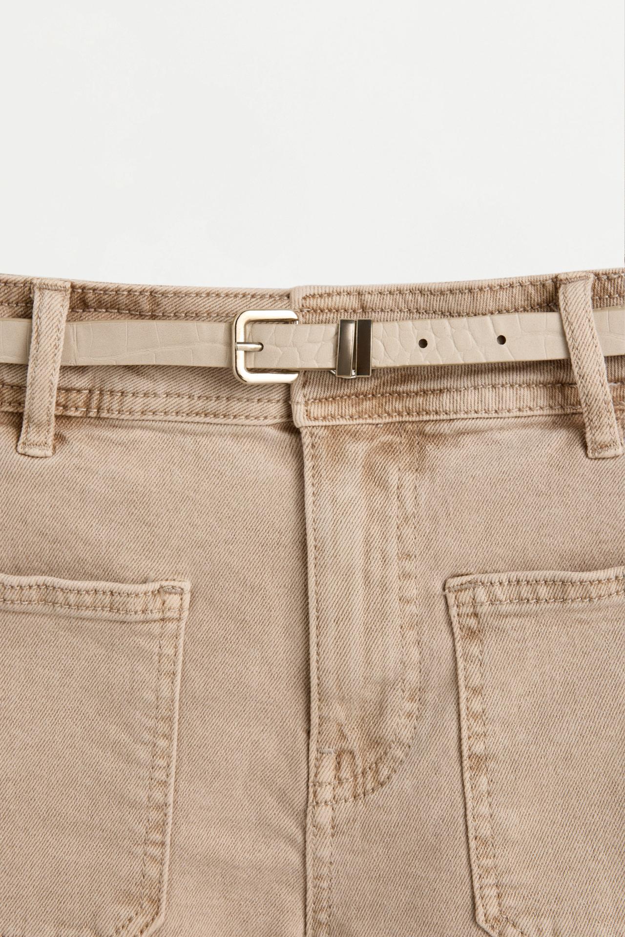 Bermuda shorts with belt — SAND