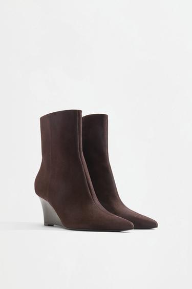 Wedge ankle boots — BROWN 2