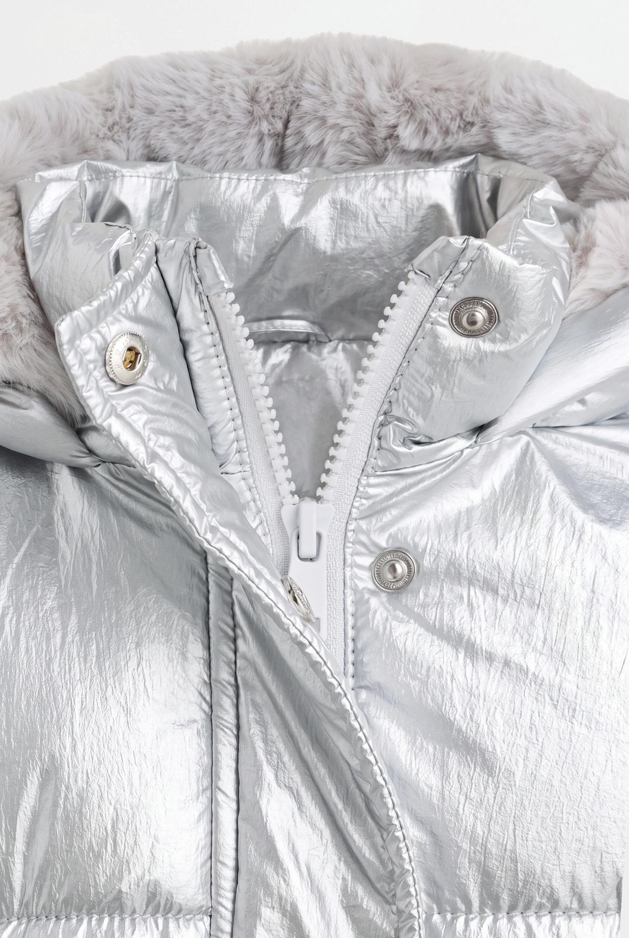 Metallic quilted jacket — SILVER