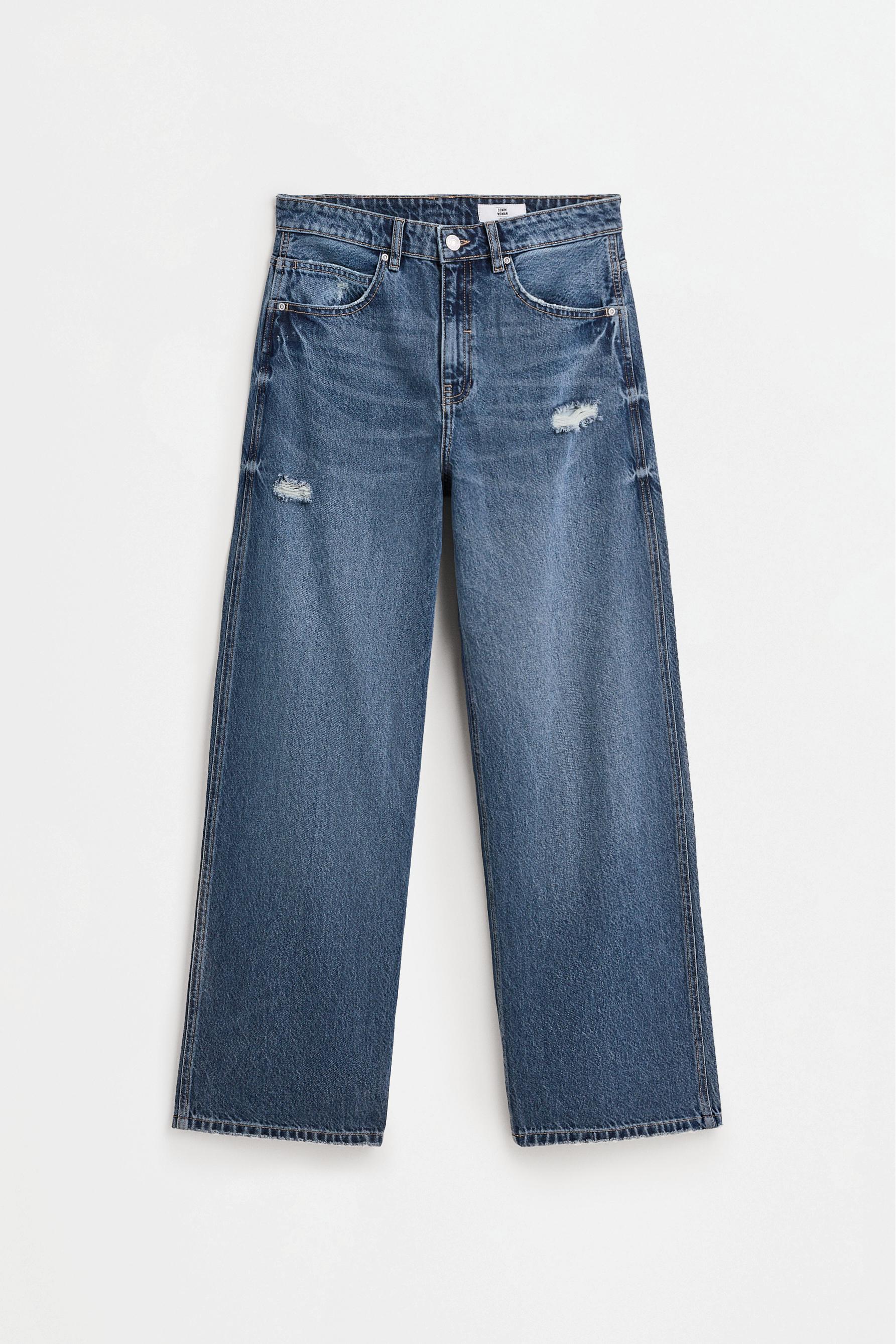 Distressed baggy jeans — INK BLUE