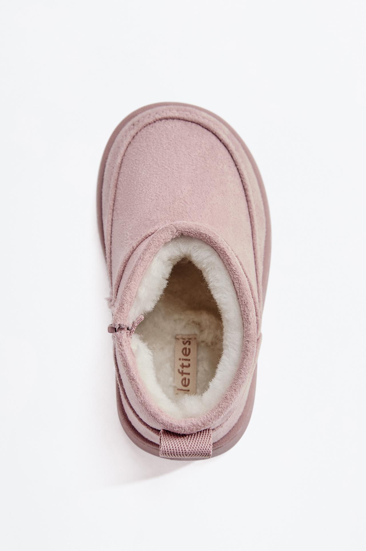 Lined faux fur boot — PALE PINK