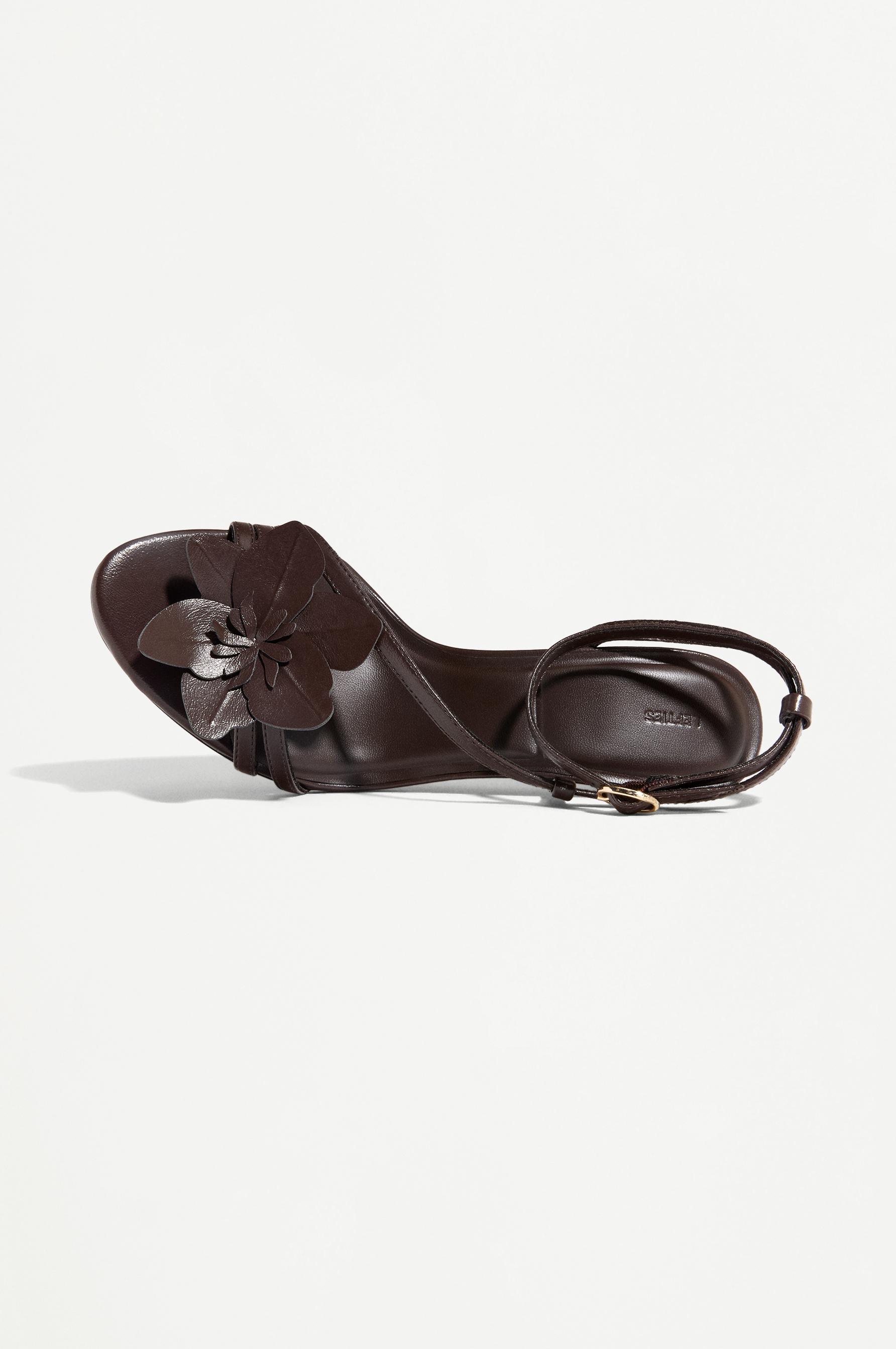 Floral heel sandals — BROWN