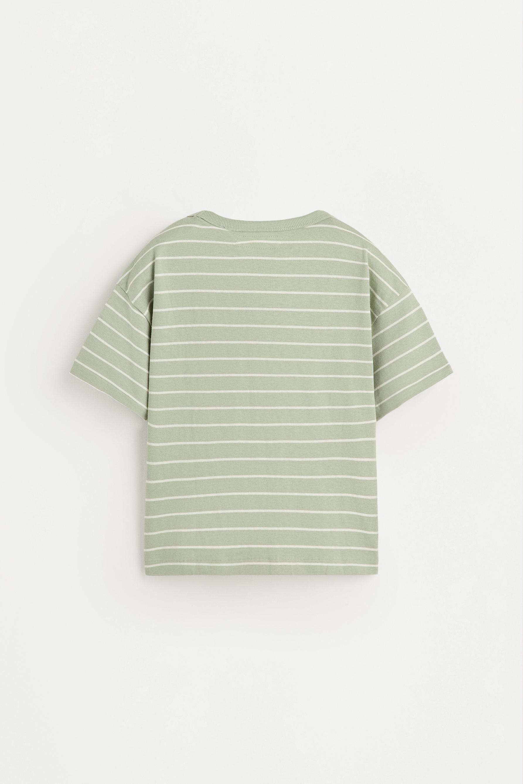 Heavy striped T-shirt — PALE KHAKI