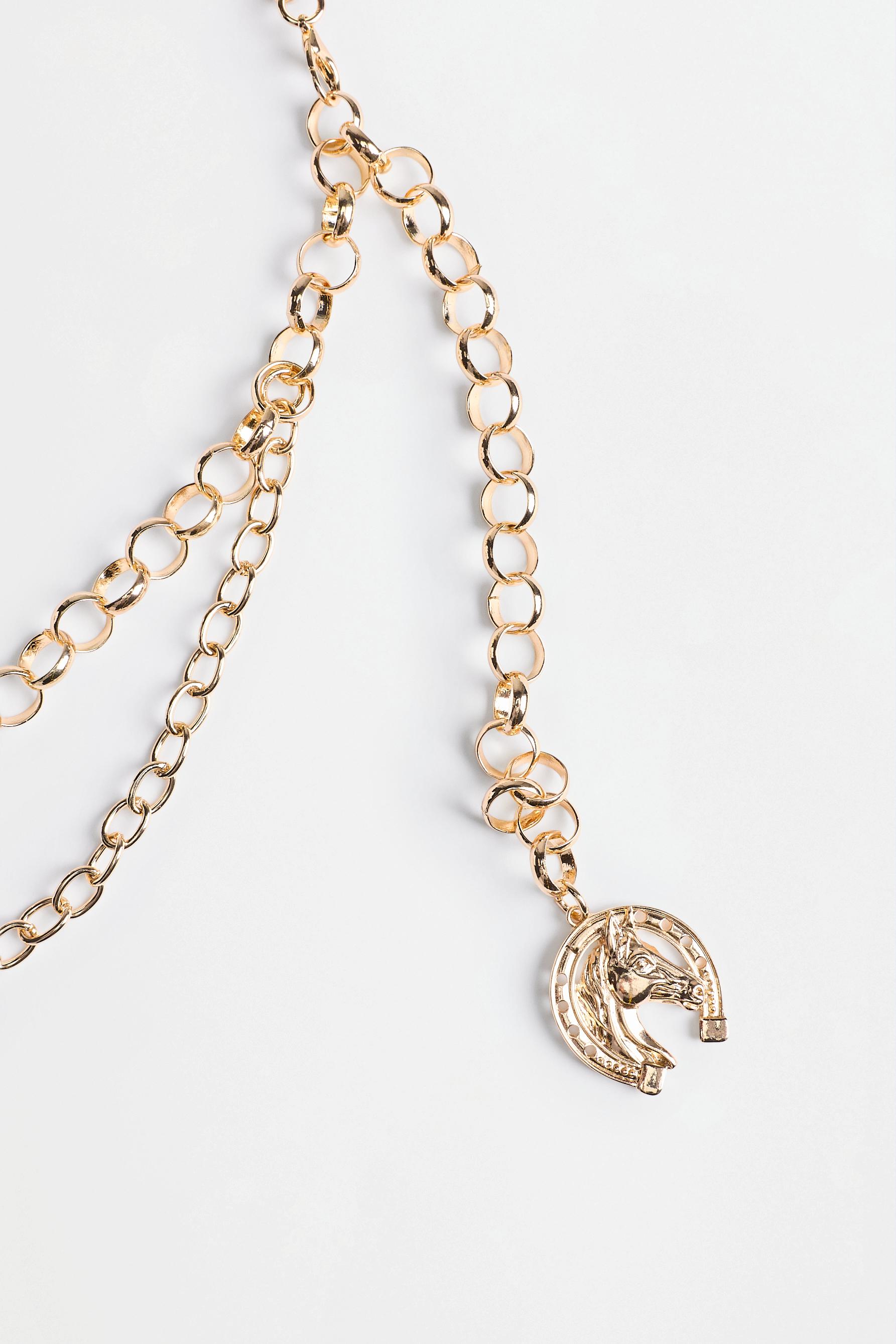 Gold double chain belt — GOLDEN