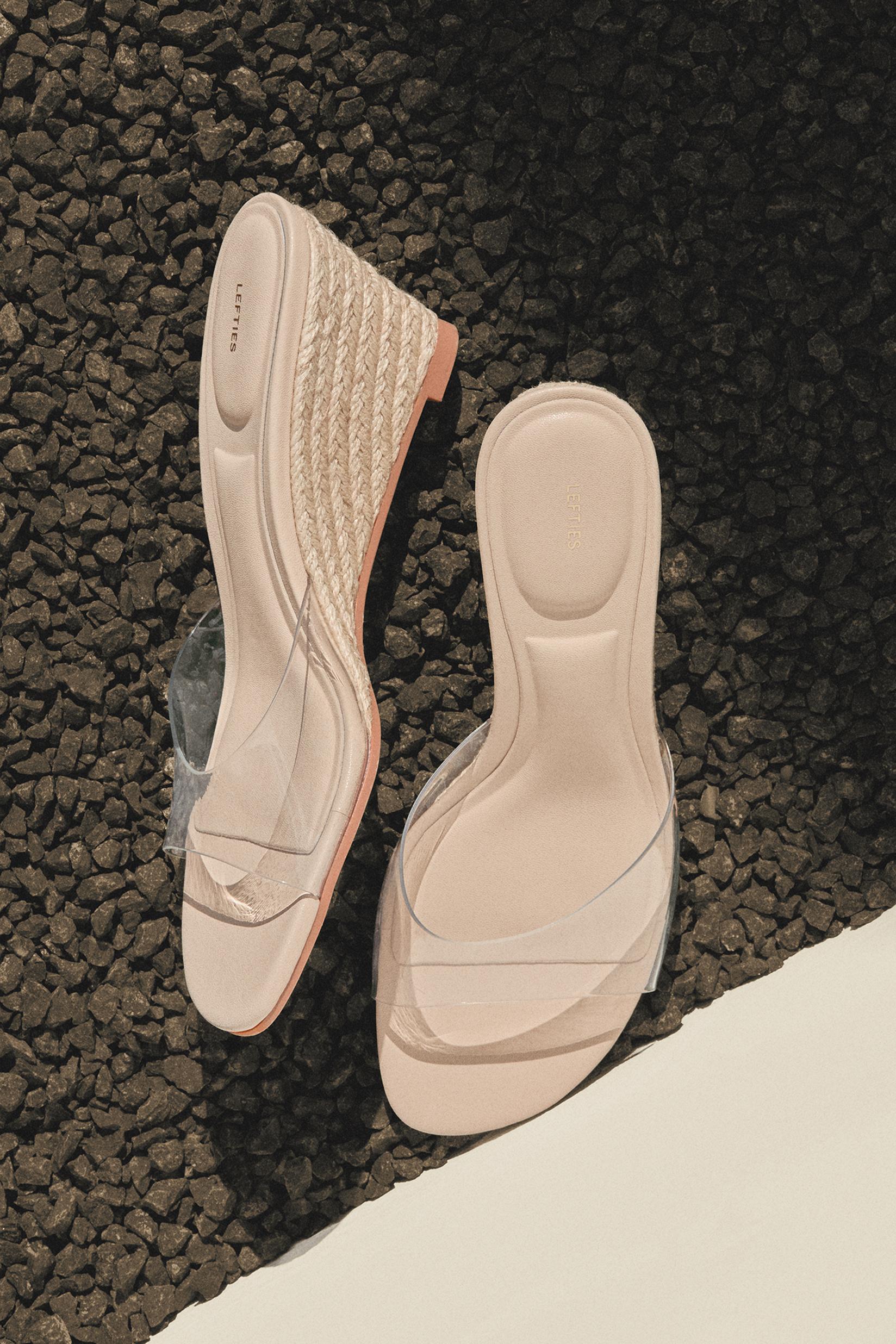 Jute wedge sandal — TRANSPARENT
